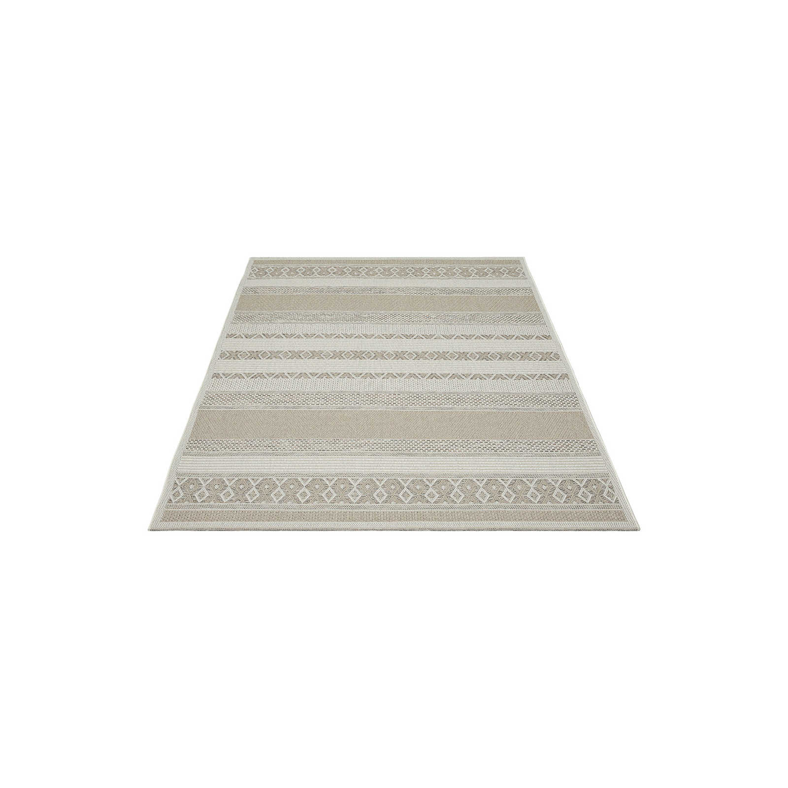 Outdoor Teppich aus Flachgewebe in schlichten Beige – 150 x 80 cm
