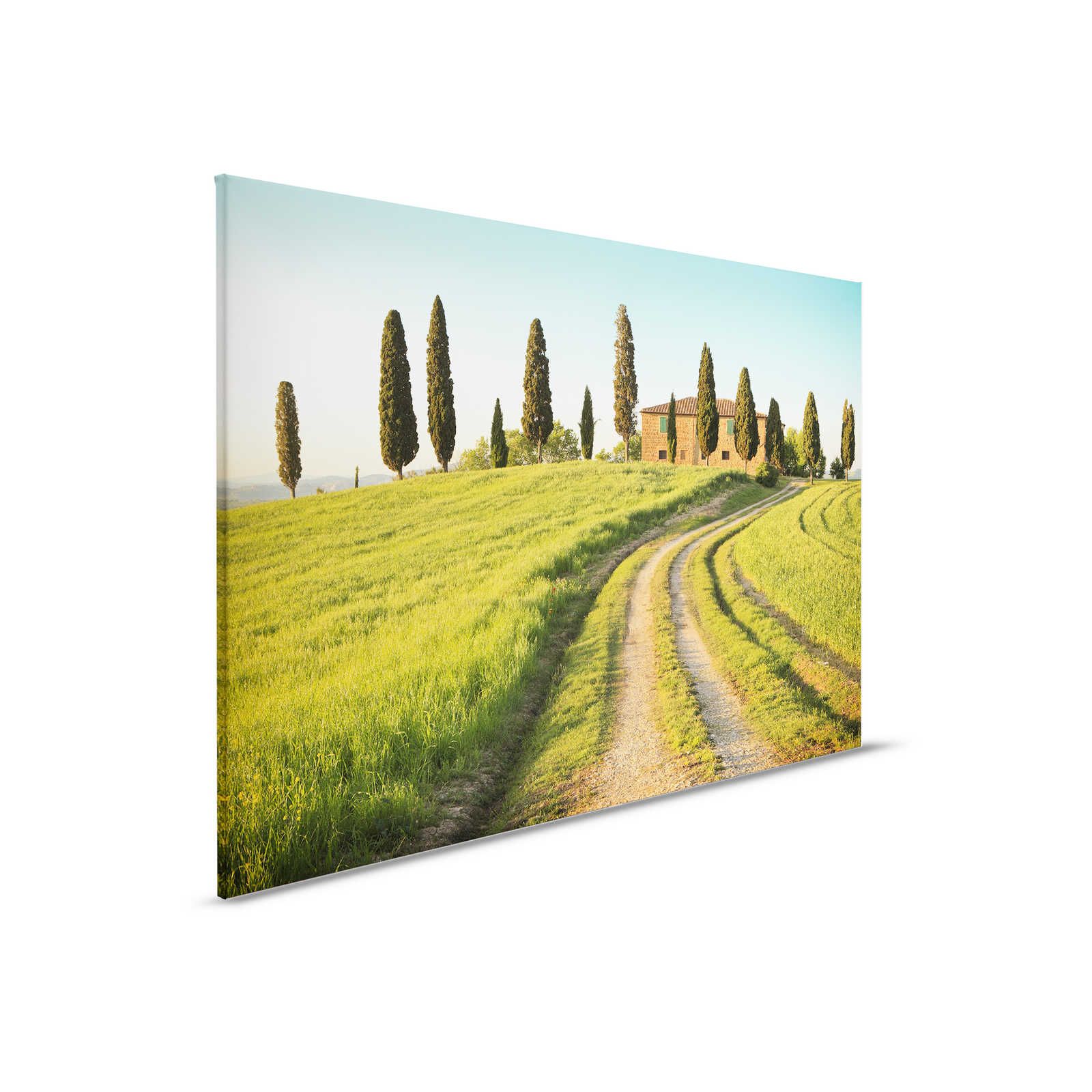         Natur Leinwandbild Toskana mit Villa und Zypressen – 0,90 m x 0,60 m
    