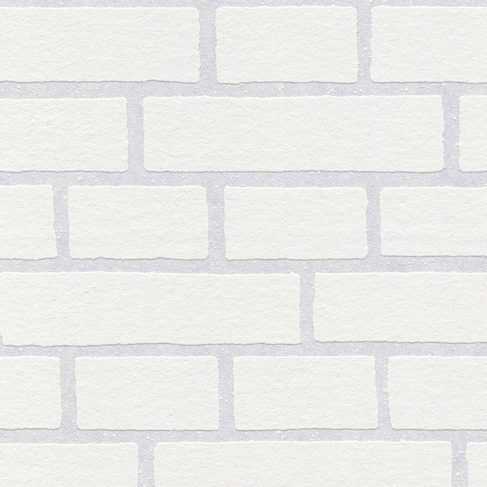             Mauerwerk-Tapete zum Überstreichen, mit 3D-Effekt – Weiß
        
