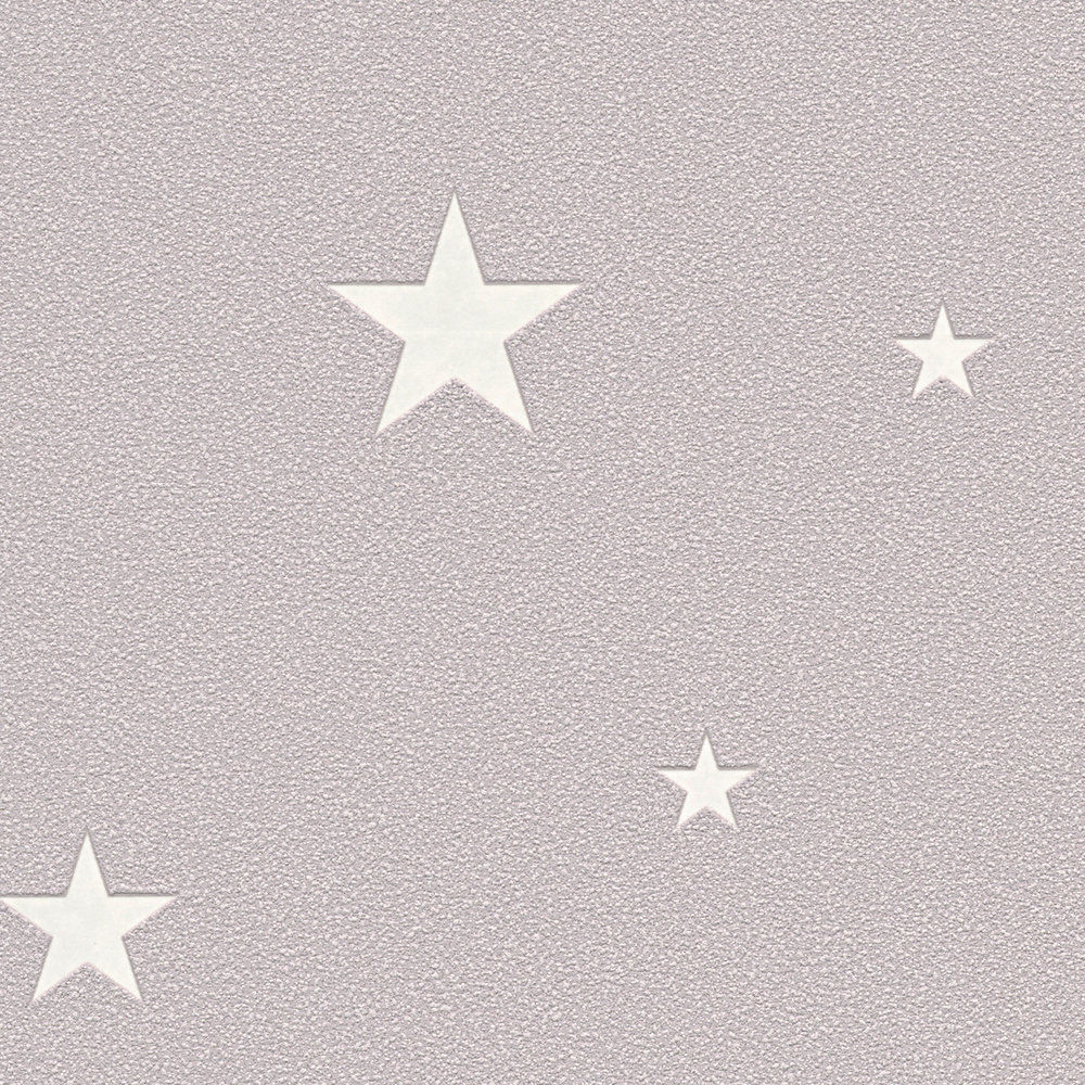             Leuchteffekt Kinderzimmertapete mit nachleuchtenden Sternen – Taupe
        