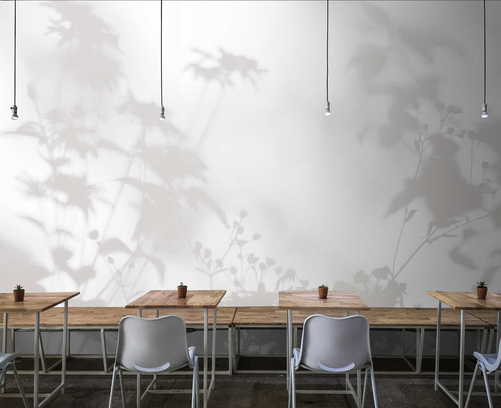             Shadow Room 2 – Natur Fototapete Grau & Weiß, verblasstes Design
        