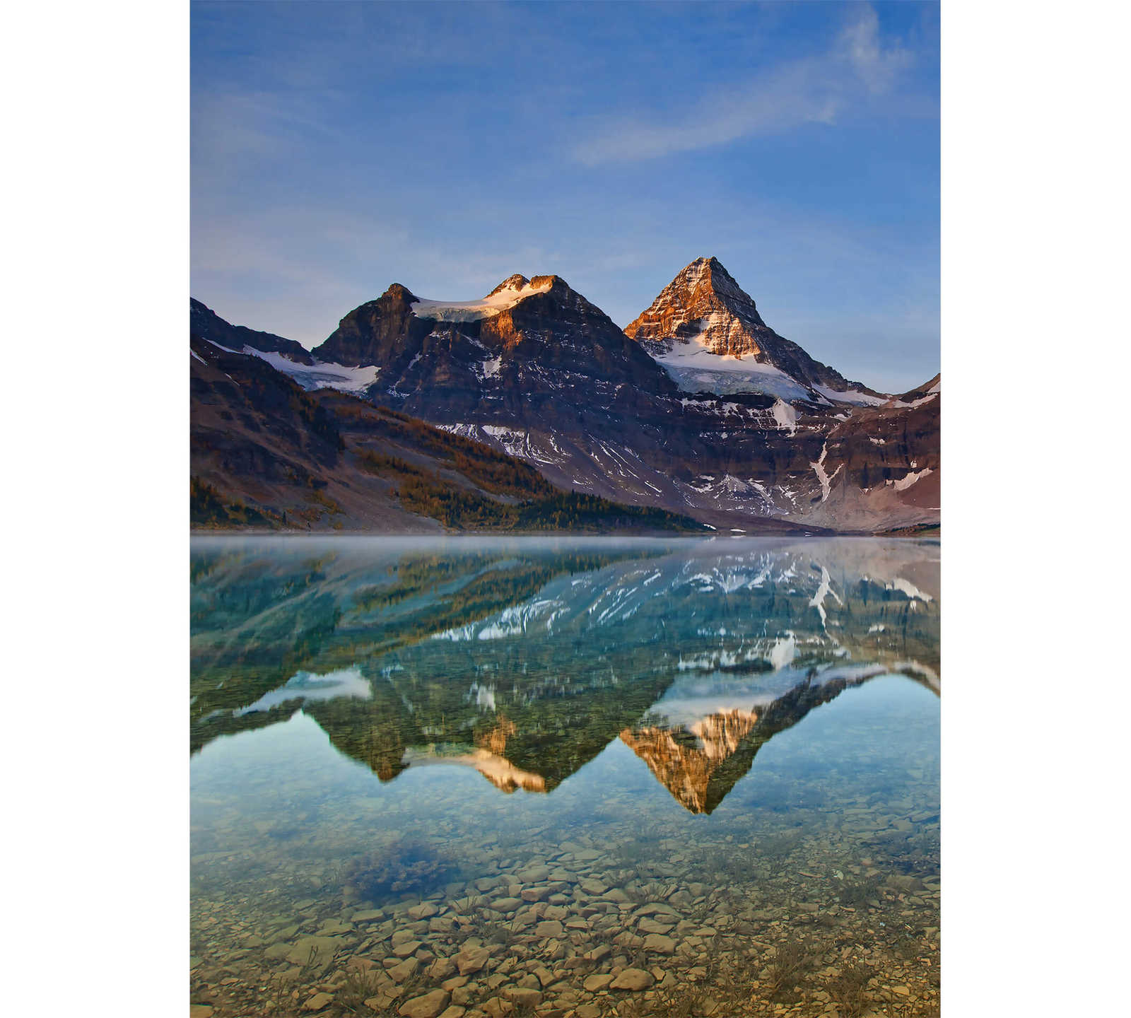 Fototapete See und Berge in Kanada – Braun, Blau, Weiß
