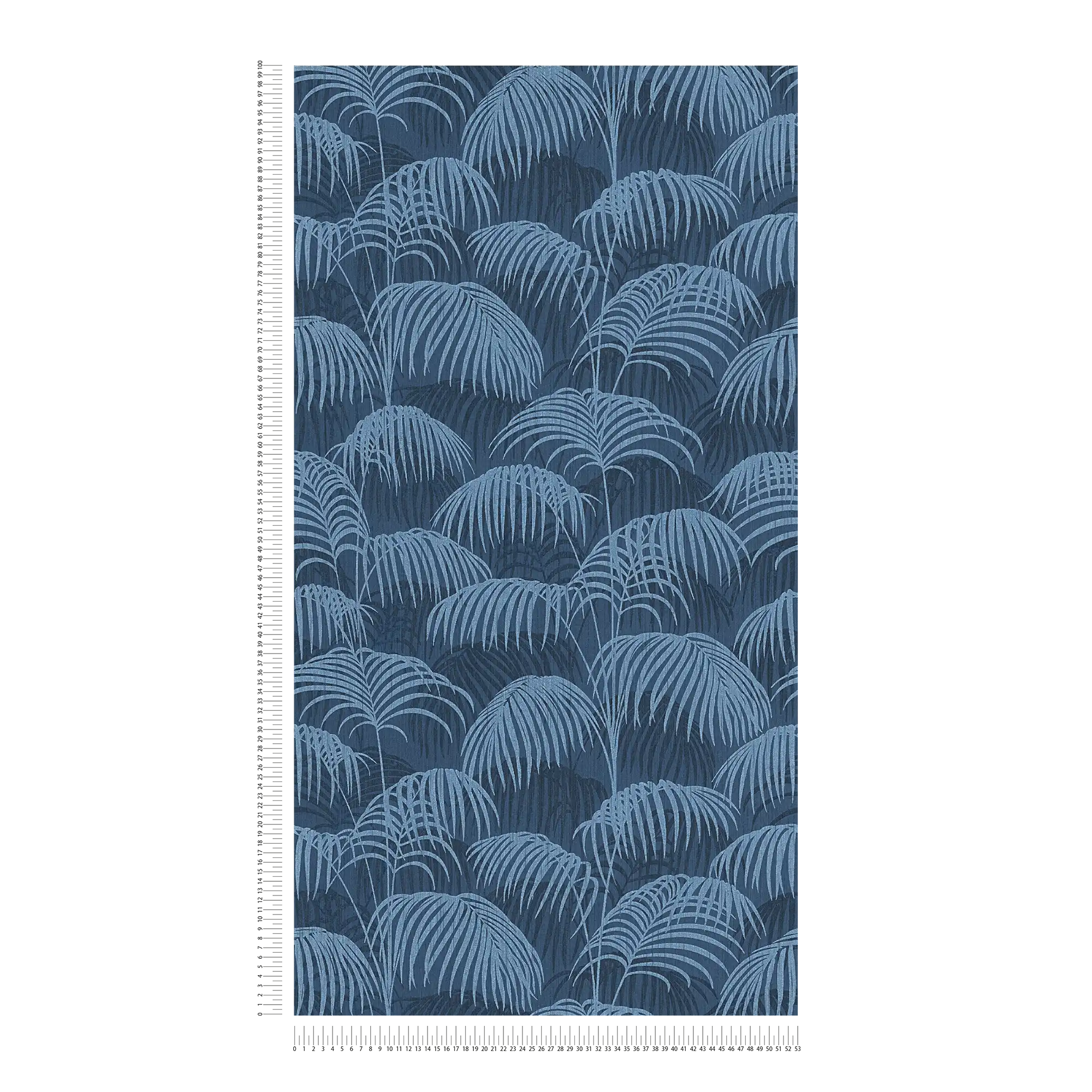             Tapete Dschungel Blätter Muster Kolonial Stil – Blau
        