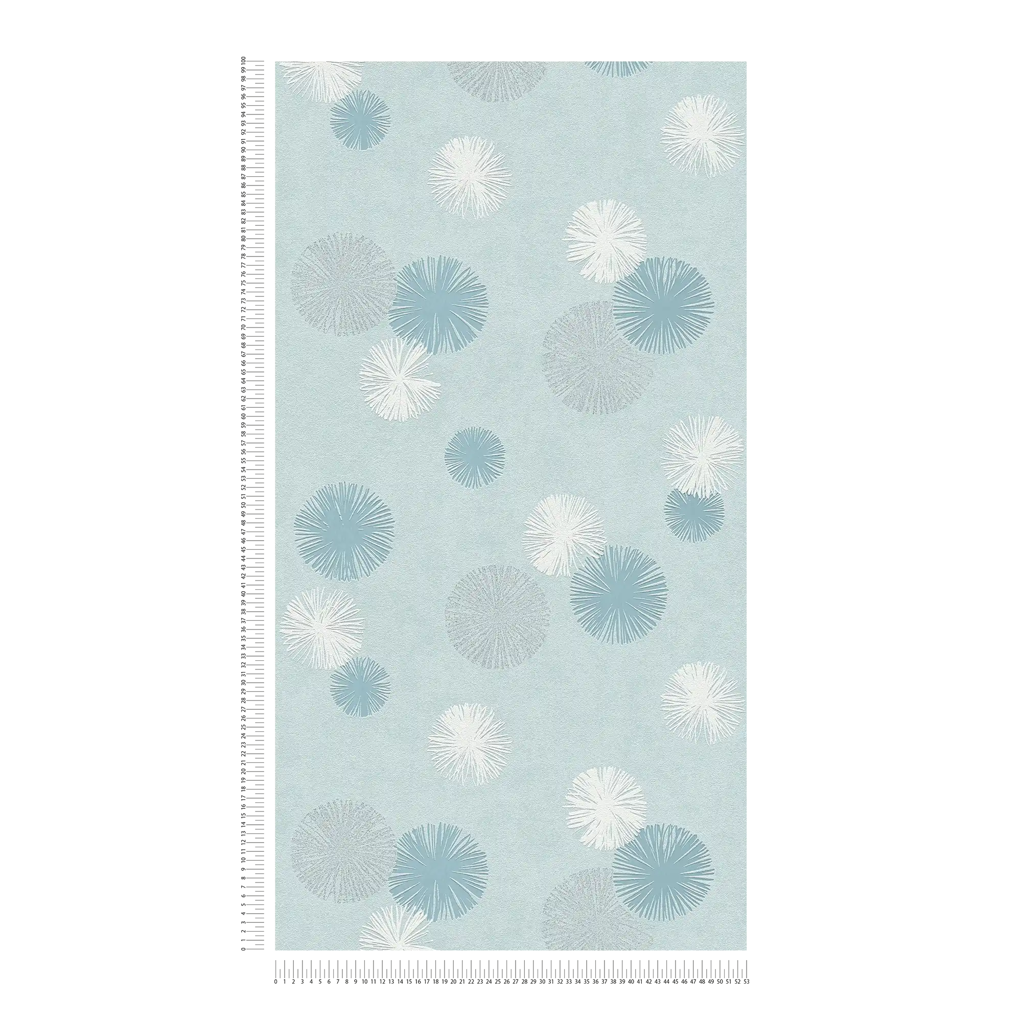             Mintgrüne Vliestapete mit modernem Design – Blau
        