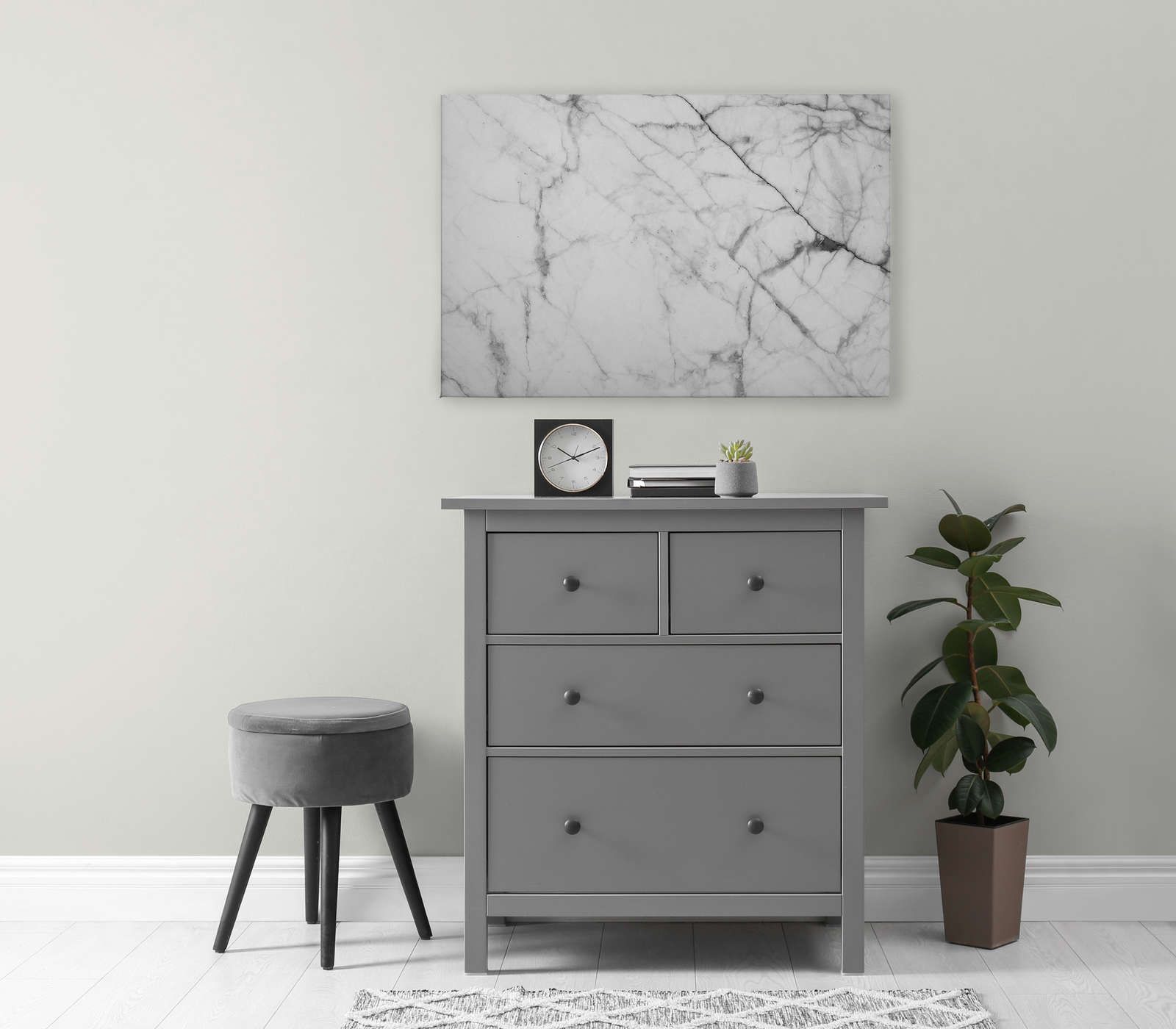             Schwarz-Weiß Leinwandbild Marmor mit natürlichen Details – 1,20 m x 0,80 m
        