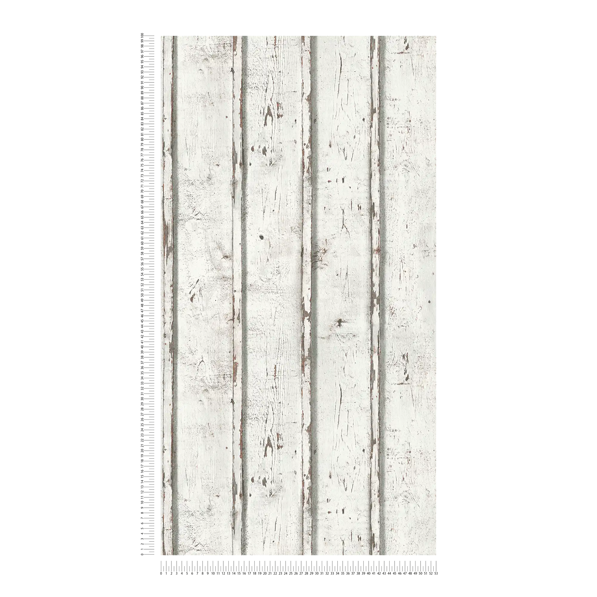             Holztapete im Used-Look mit verwitterten Holzbrettern – Weiß, Creme, Grau
        