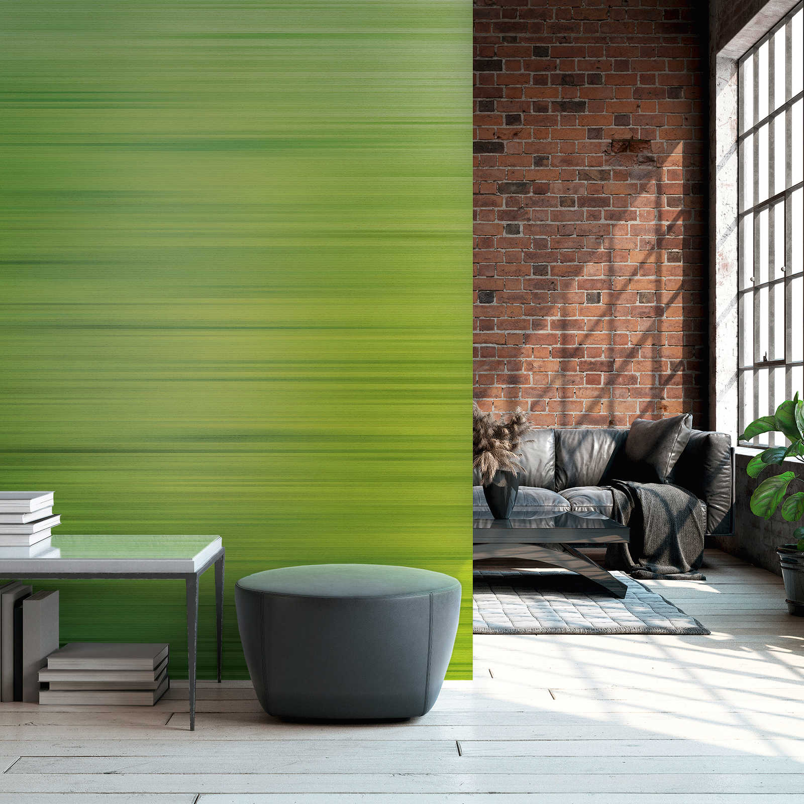 Tapeten Neuheit – Grüne Motivtapete mit Farbverlauf Design
