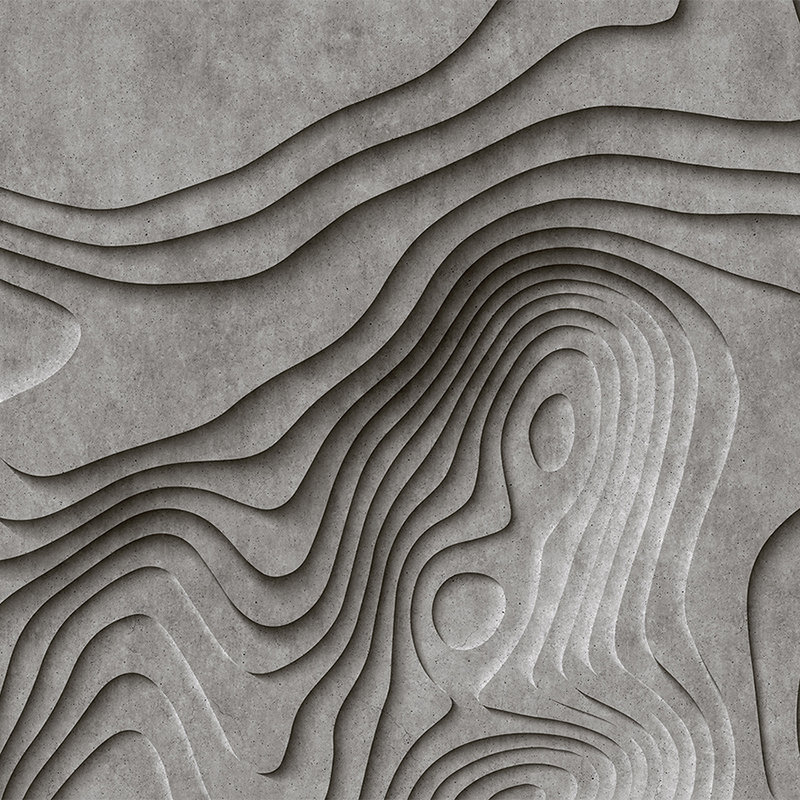 Canyon 1 - Coole 3D Beton-Canyon Fototapete – Grau, Schwarz | Struktur Vlies
