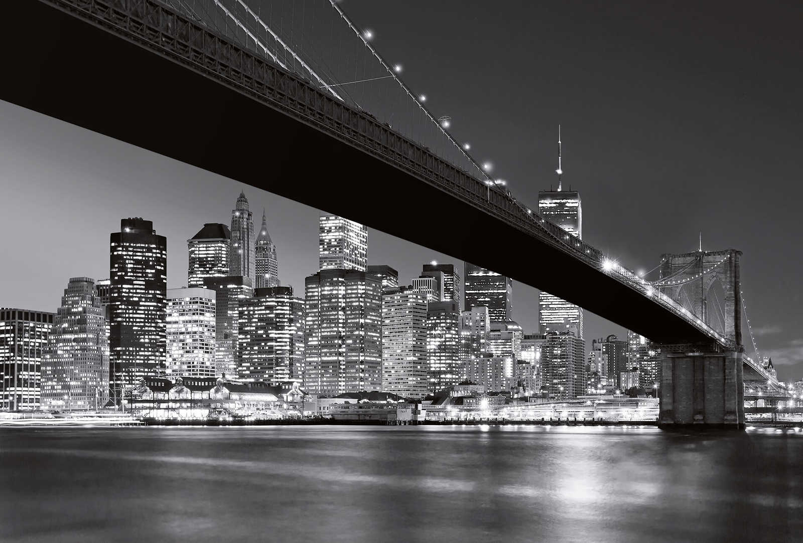 Schwarz-Weiß Fototapete Brooklyn Bridge in New York
