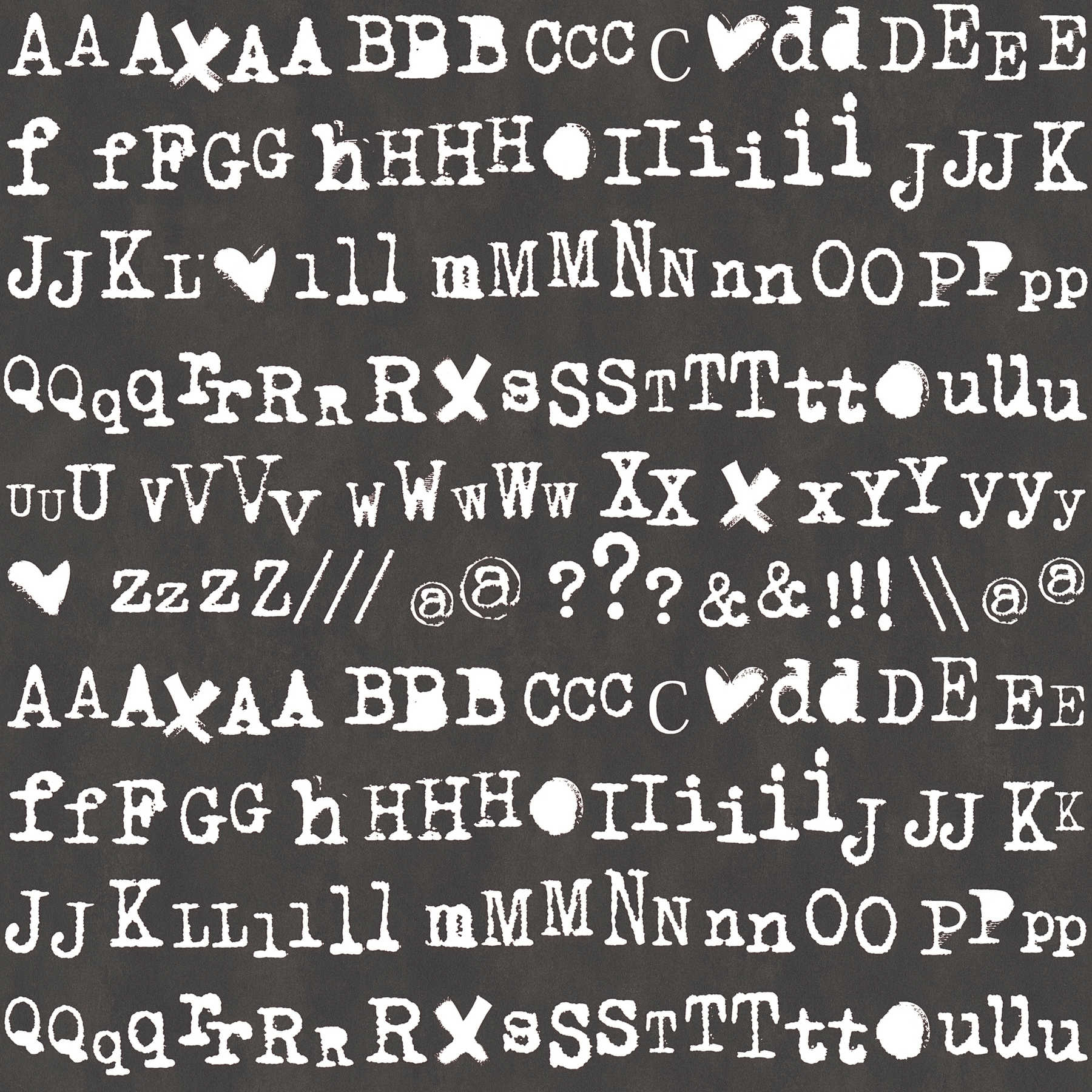         Schwarz-Weiß Tapete mit Lettern im Typografie Stil
    
