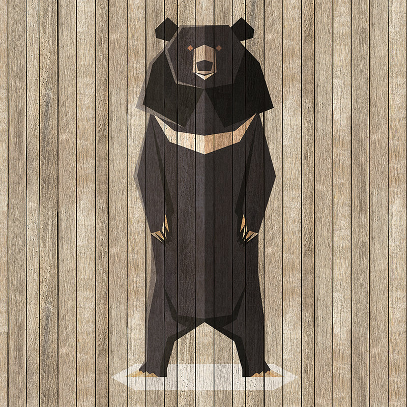         Born to Be Wild 1 - Fototapete Bretterwand mit Bären - Holzpaneele breit – Beige, Braun | Premium Glattvlies
    