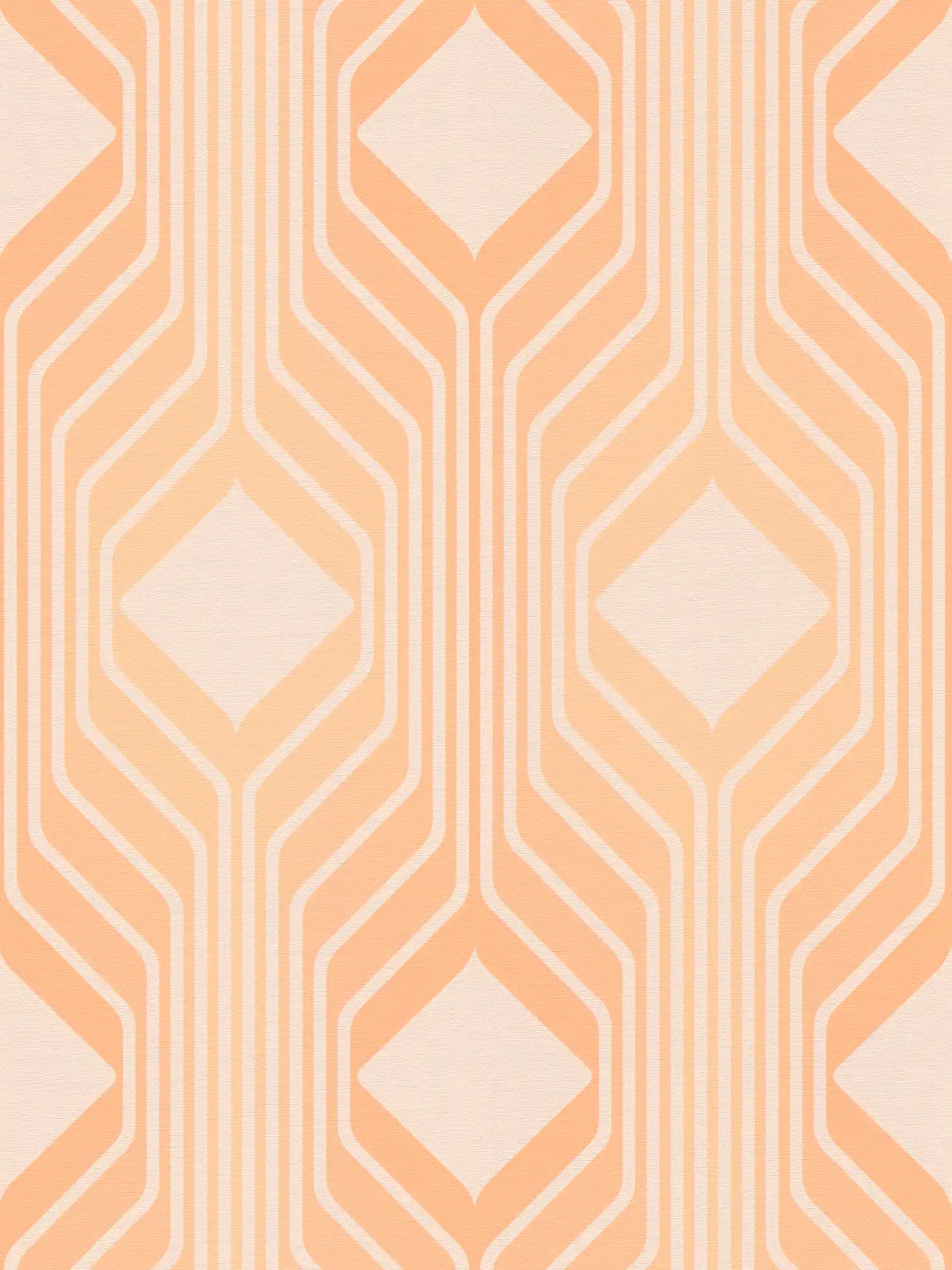         Retro Tapete mit Rauten Bemusterung in warmen Farben – Orange, Beige
    