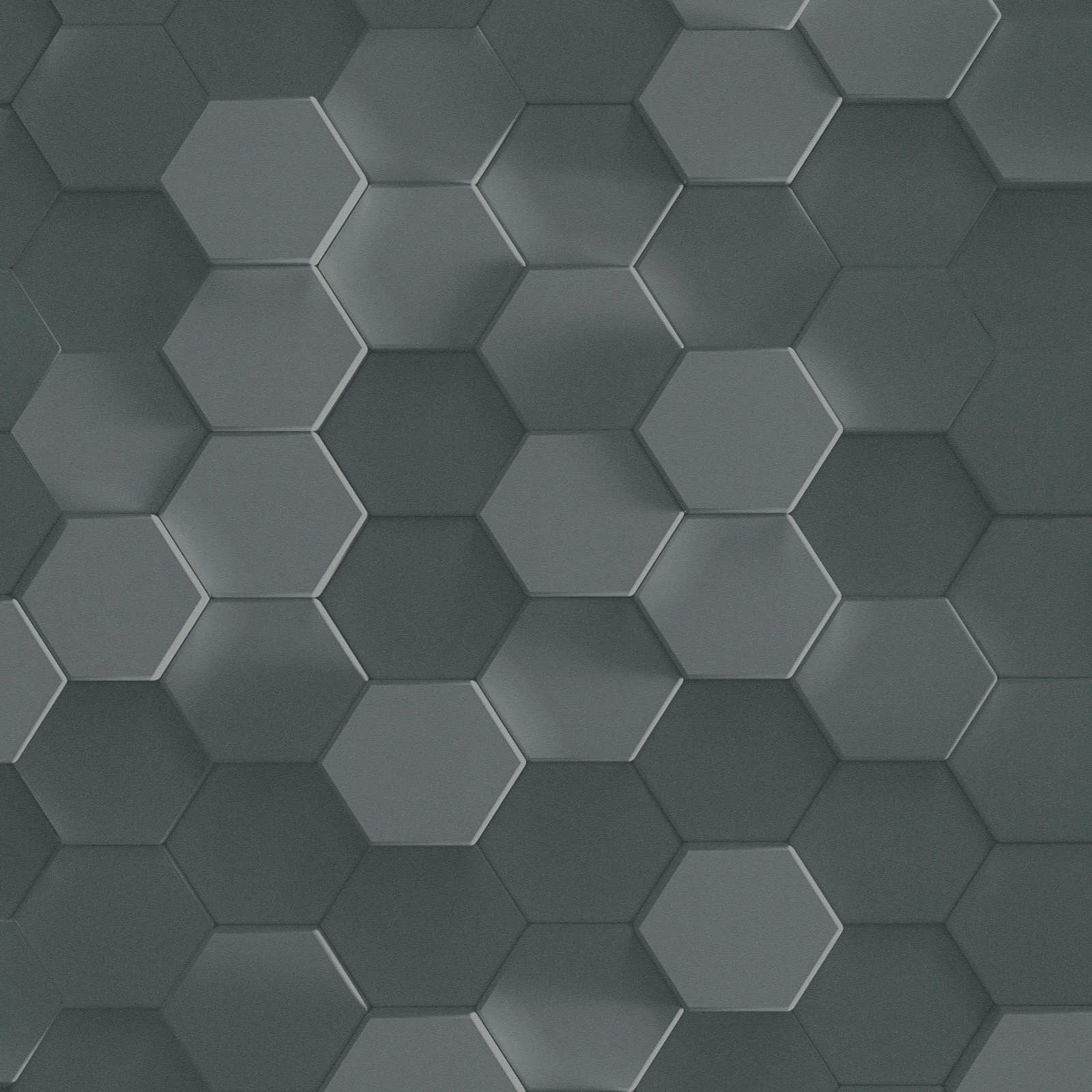             Hexagon 3D Tapete Grafikmuster Waben – Grau, Schwarz
        