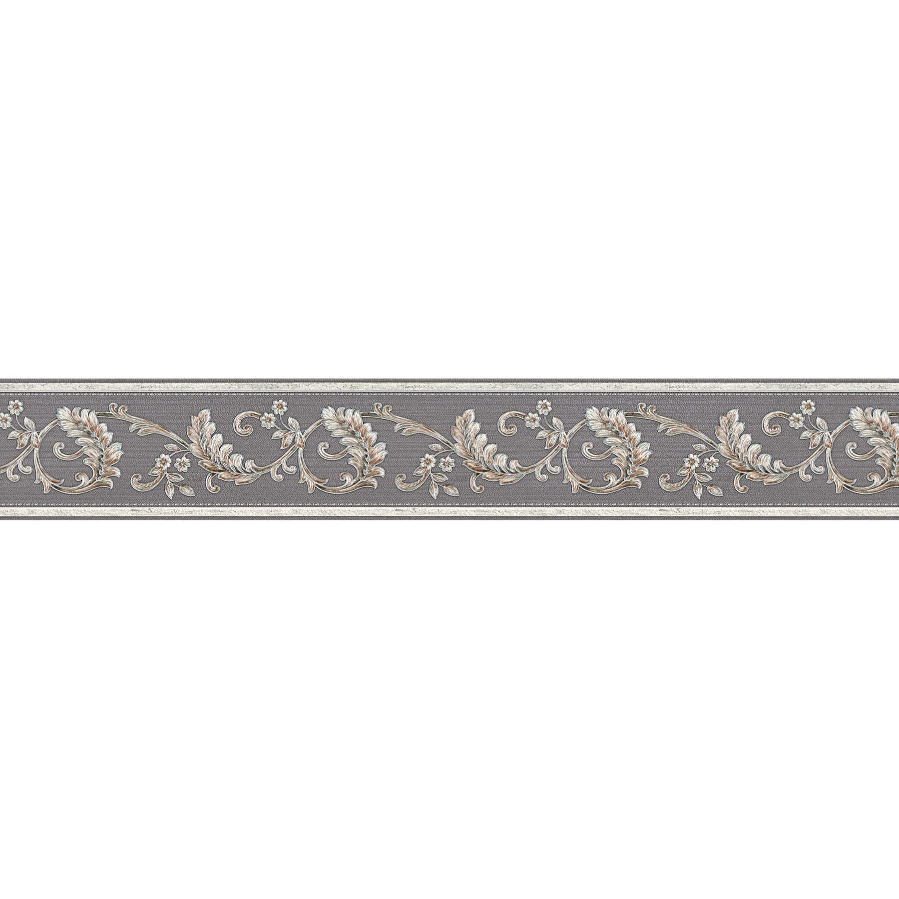 Tapetenborte mit Metallic-Effekt & Ornamentdesign – Grau
