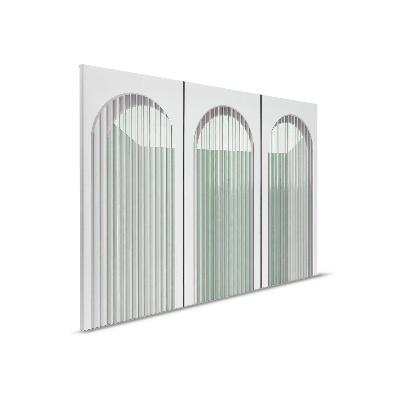         Escape Room 3 - Architektur Leinwandbild moderne Aussichten Grau & Grün – 0,90 m x 0,60 m
    