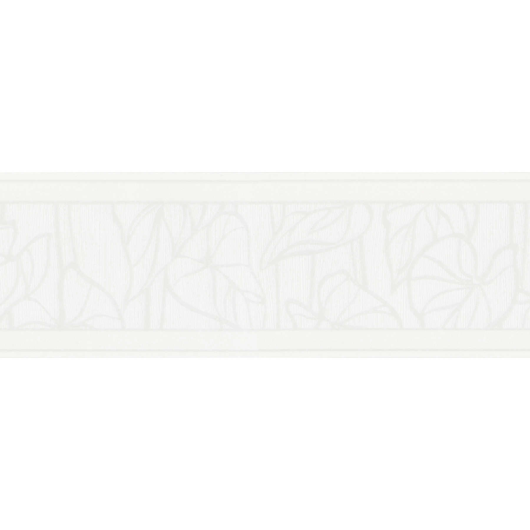         Cremeweiße Borte mit Blättermotiv und Strukturmuster – Weiß
    