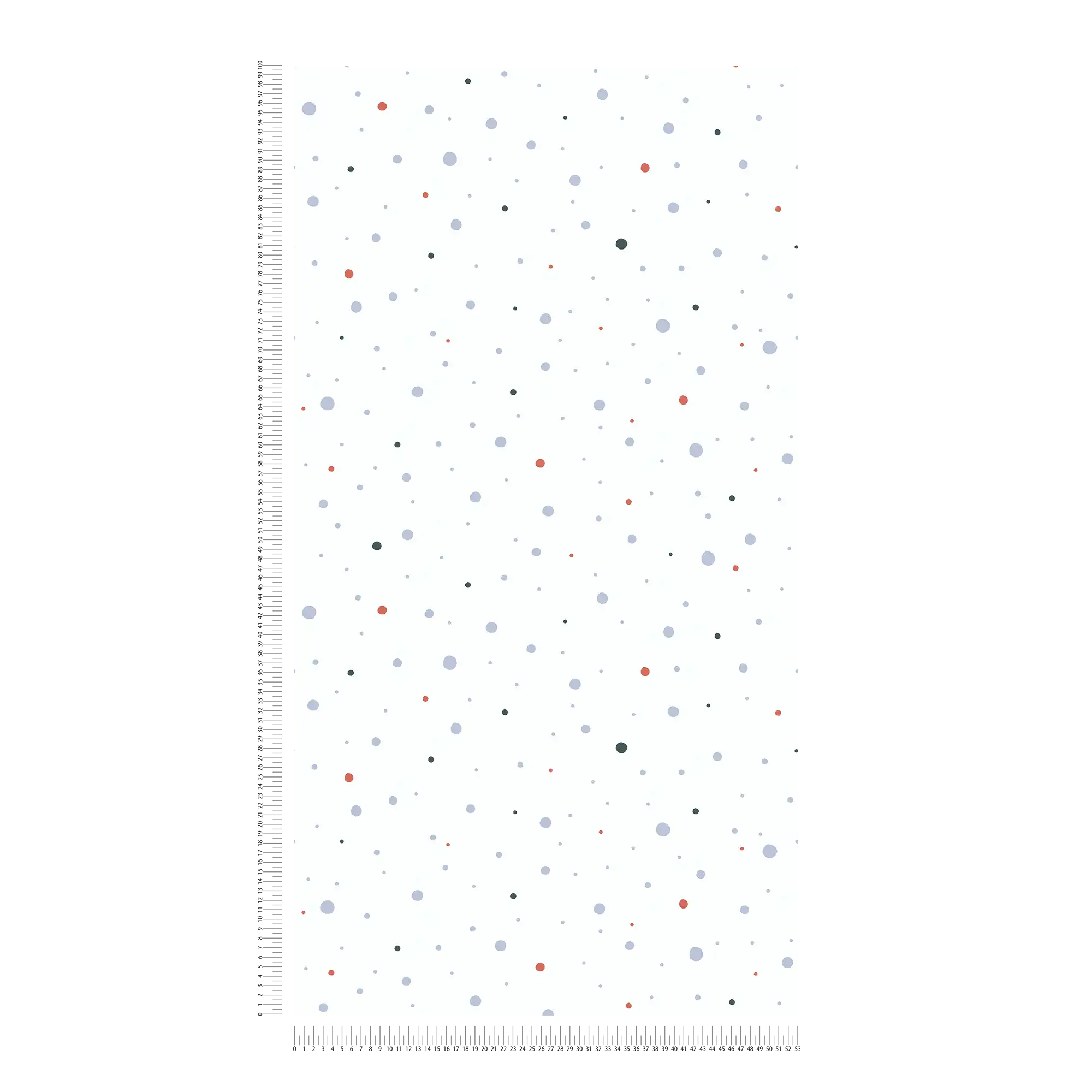             Neutrale Kinderzimmer Tapete mit Punkten – Weiß, Grau, Rot
        