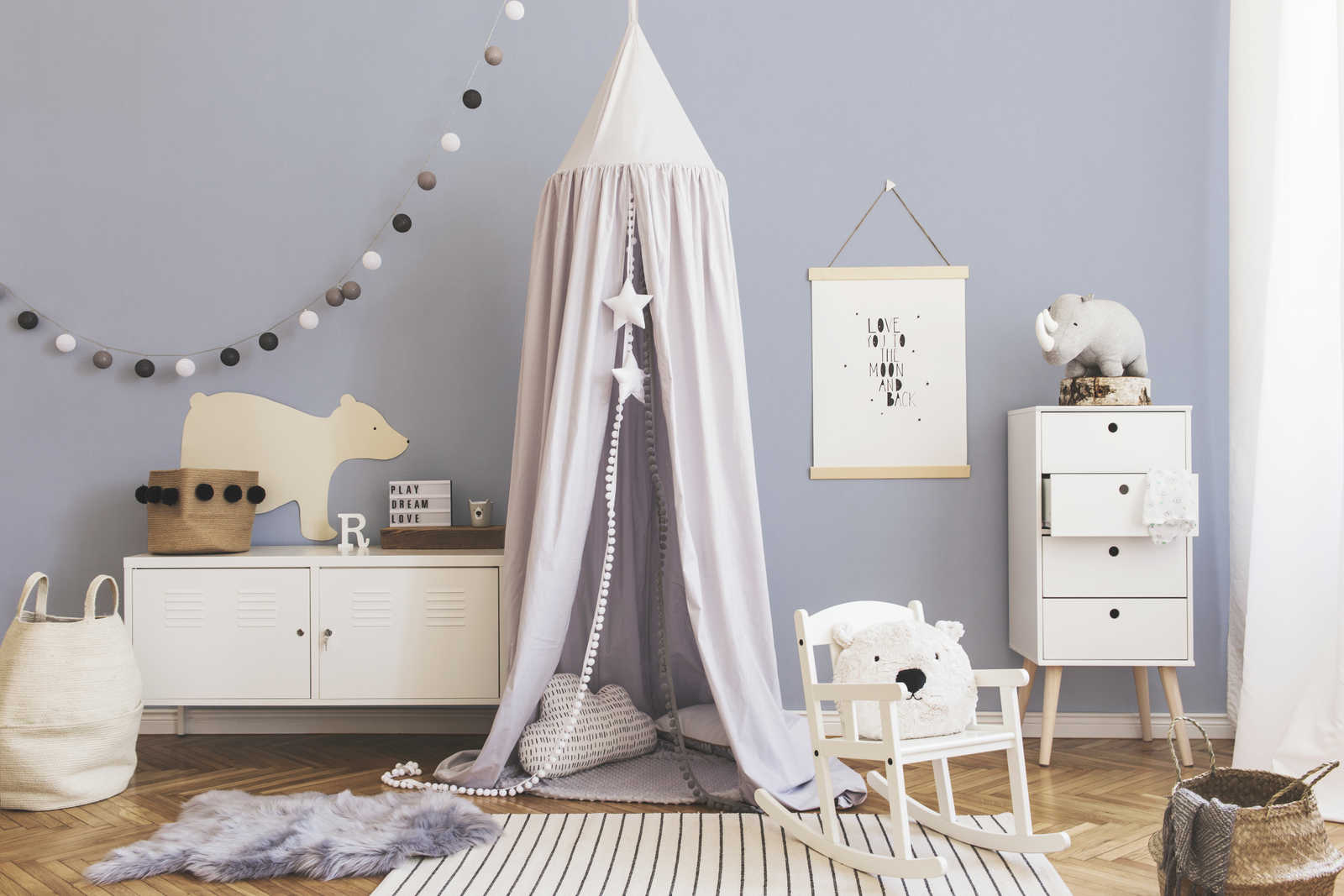             Tapete Kinderzimmer uni glatt – Grau
        