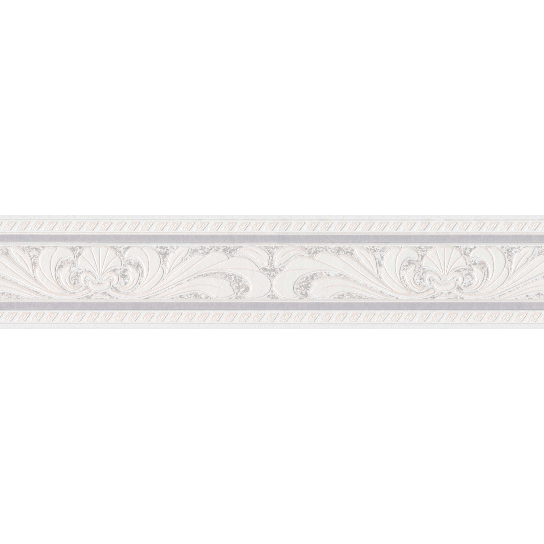             Tapetenbordüre mit Klassizismus Design – Creme, Weiß
        