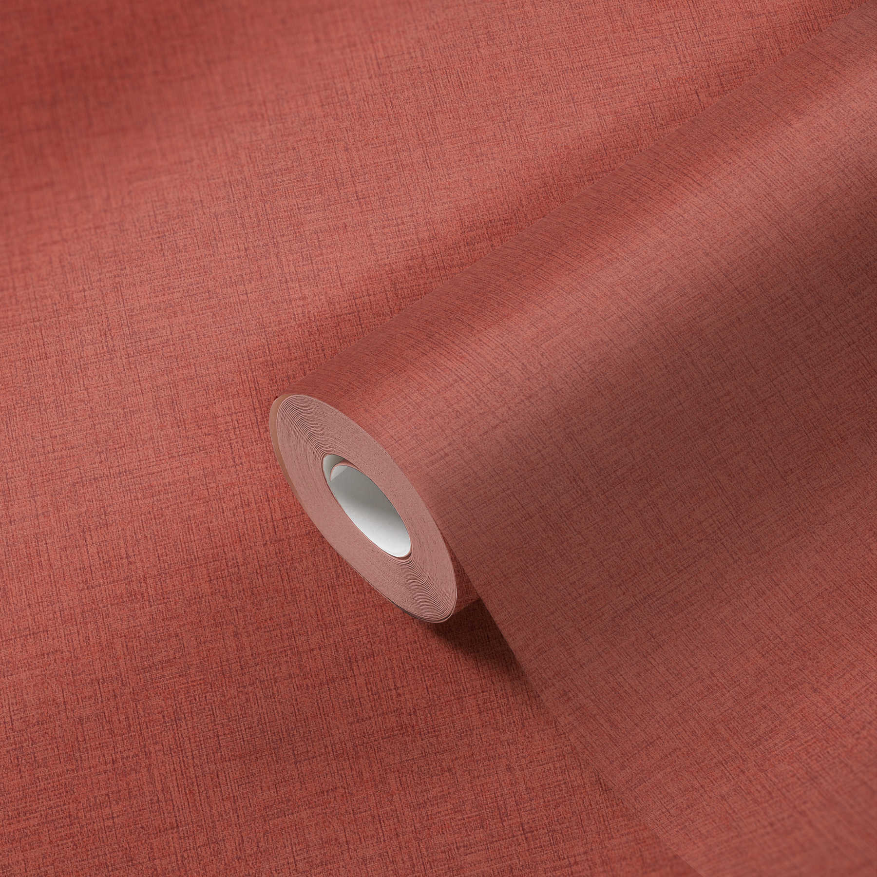             Vliestapete uni mit Textil-Optik – Rot
        