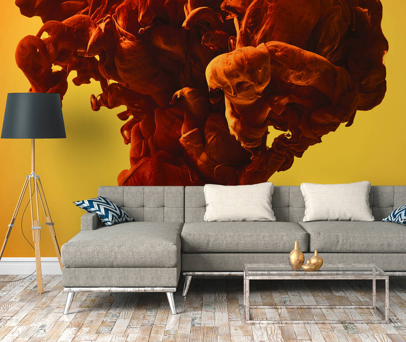             Fototapete mit abstraktem Farbmuster – Orange, Gelb
        