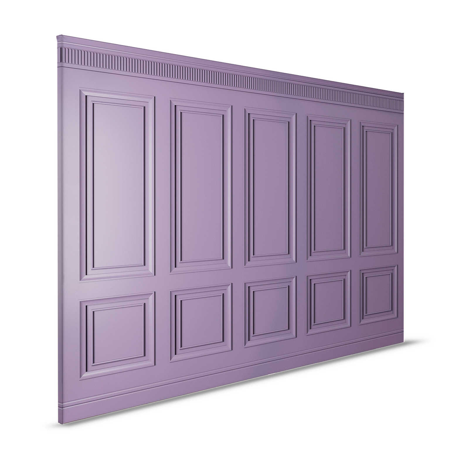 Kensington 3 - 3D Leinwandbild Holzvertäfelung dunkles Lila, Violett – 1,20 m x 0,80 m
