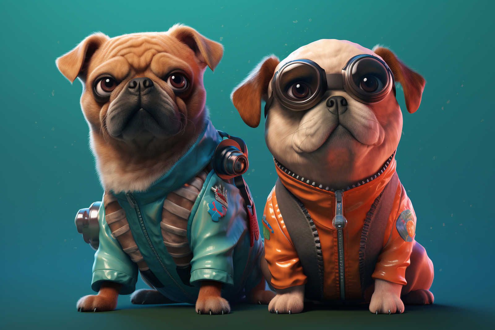             KI-Leinwandbild »Cute Dogs« – 90 cm x 60 cm
        