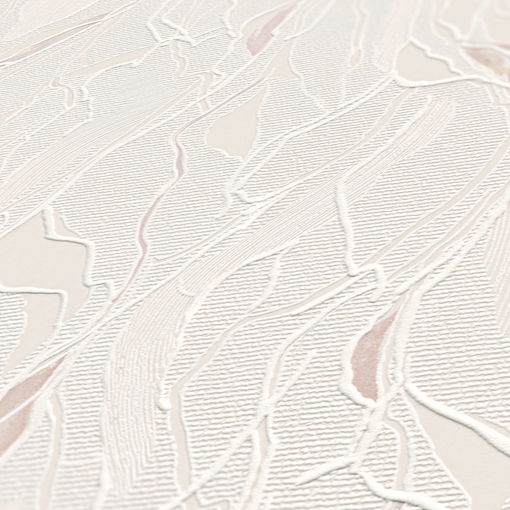             Mustertapete abstrakt mit Präge & Schaumstruktur – Metallic, Weiß
        