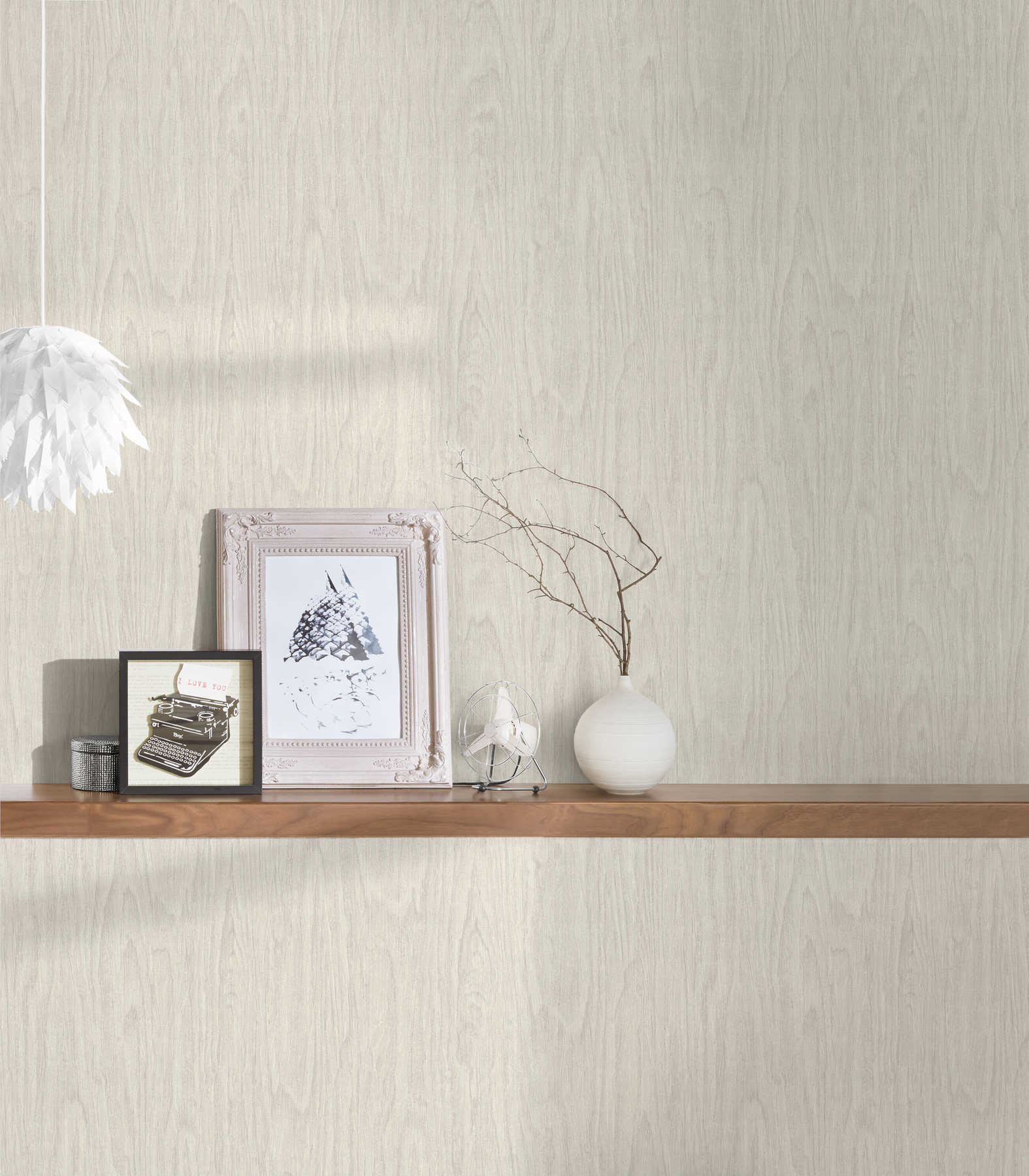             VERSACE Home Tapete realistische Holz Optik – Beige, Creme, Weiß
        