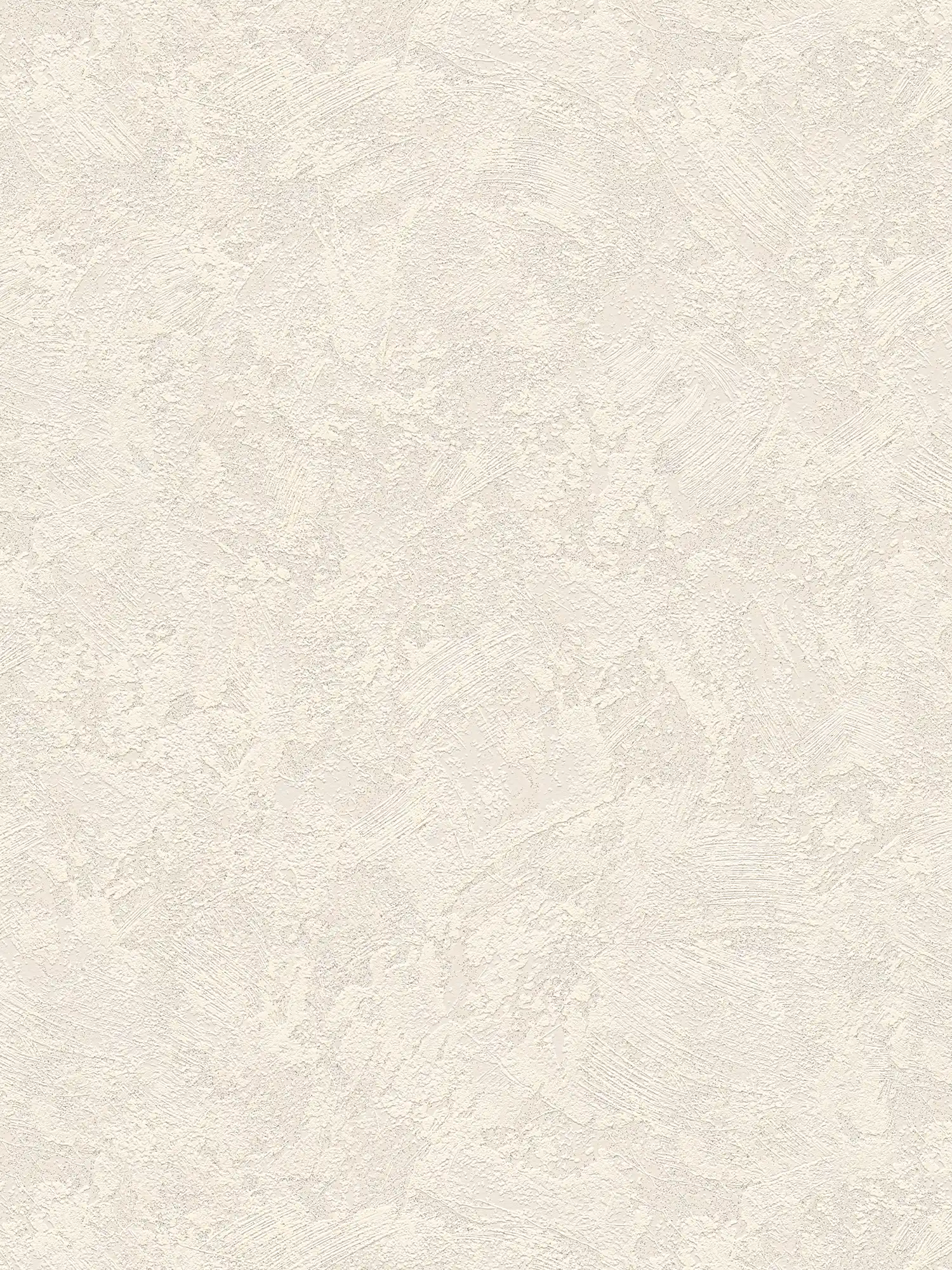 Putzoptik Vliestapete mit rustikaler Schraffur – Creme, Grau
