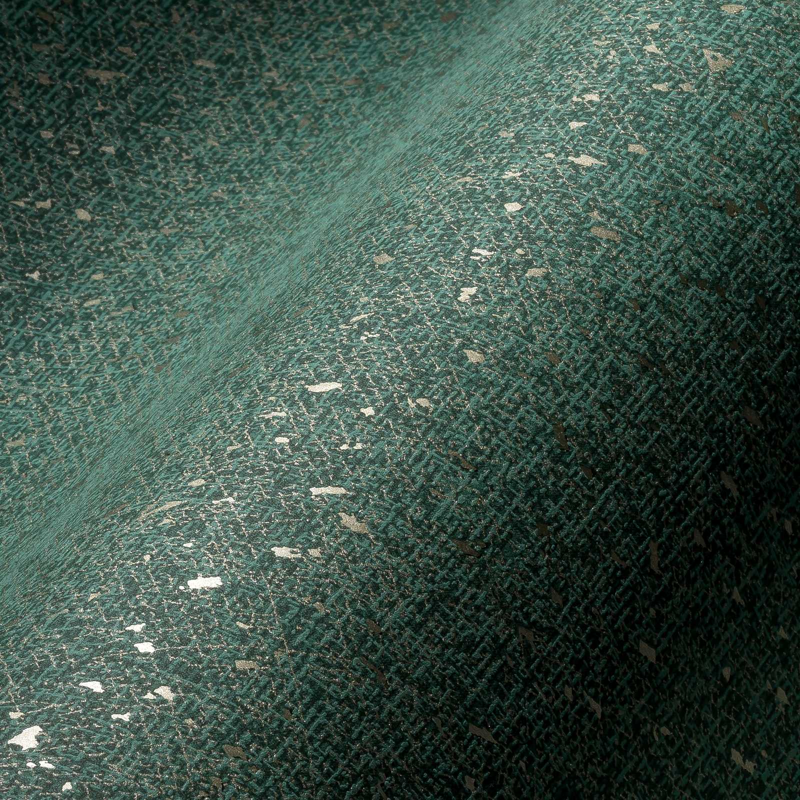             Tapete mit textiler Struktur und Metallic Akzent – Grün, Metallic
        