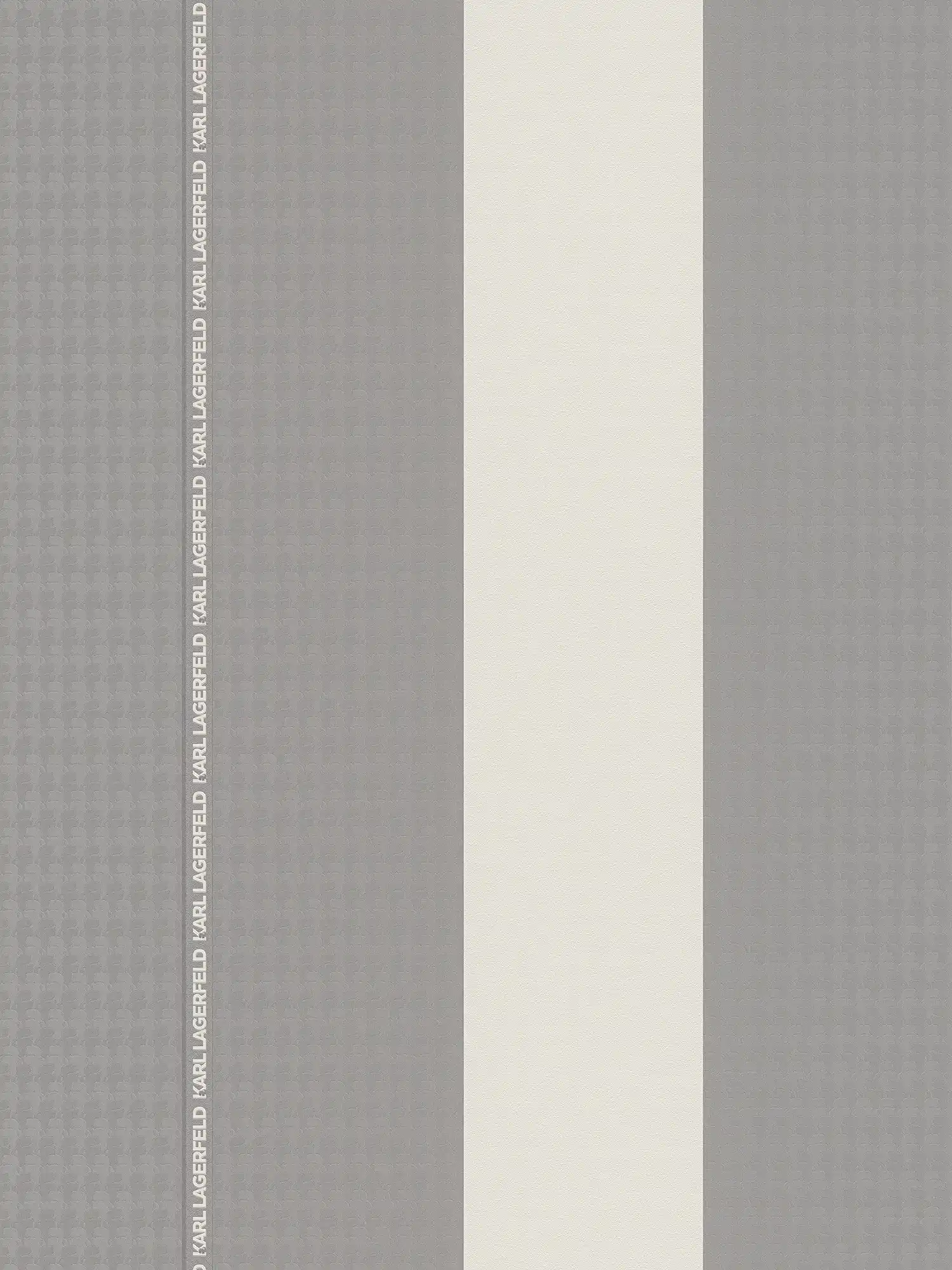 Vliestapete Karl LAGERFELD gestreift mit Textureffekt – Grau, Weiß
