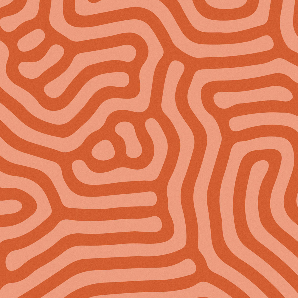             Sahel 3 – Rote Fototapete mit organischem Linien-Muster
        
