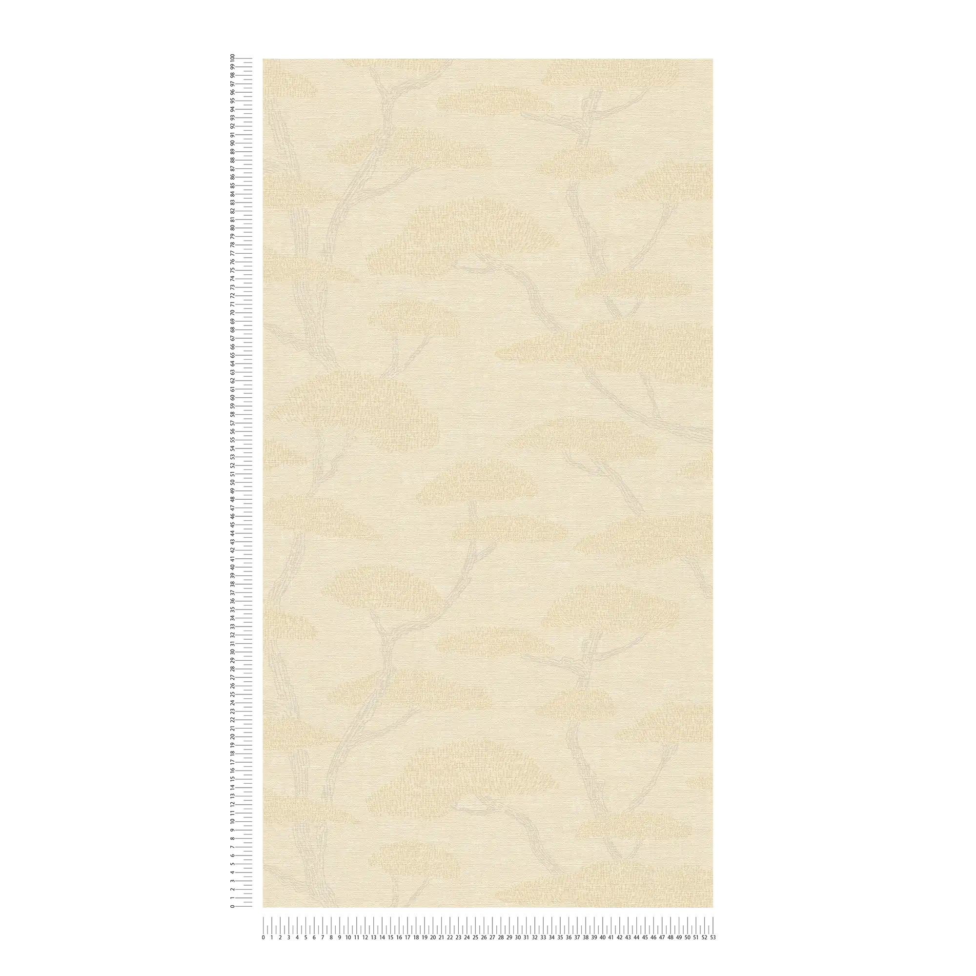             Vintage Tapete Baum Design Pinien – Creme, Beige
        