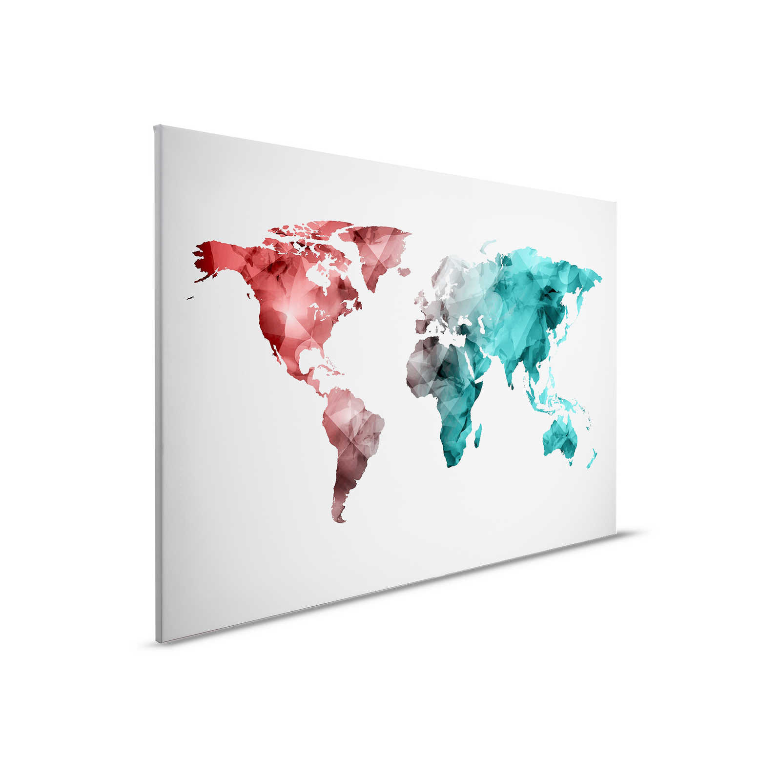         Leinwand mit Weltkarte aus grafischen Elementen | WorldGrafic 2 – 0,90 m x 0,60 m
    