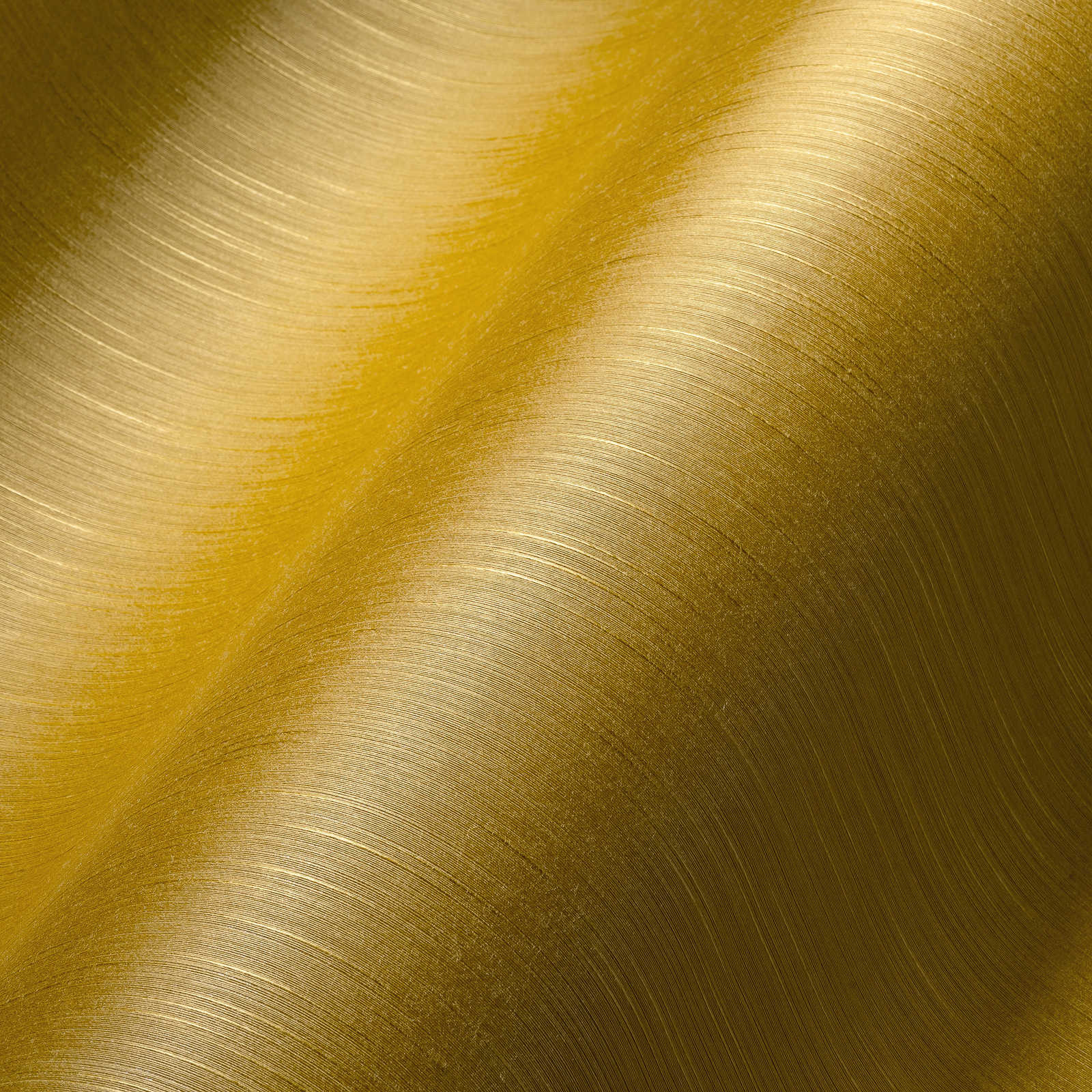             Senfgelbe Tapete Vlies mit meliertem Muster – Gelb
        