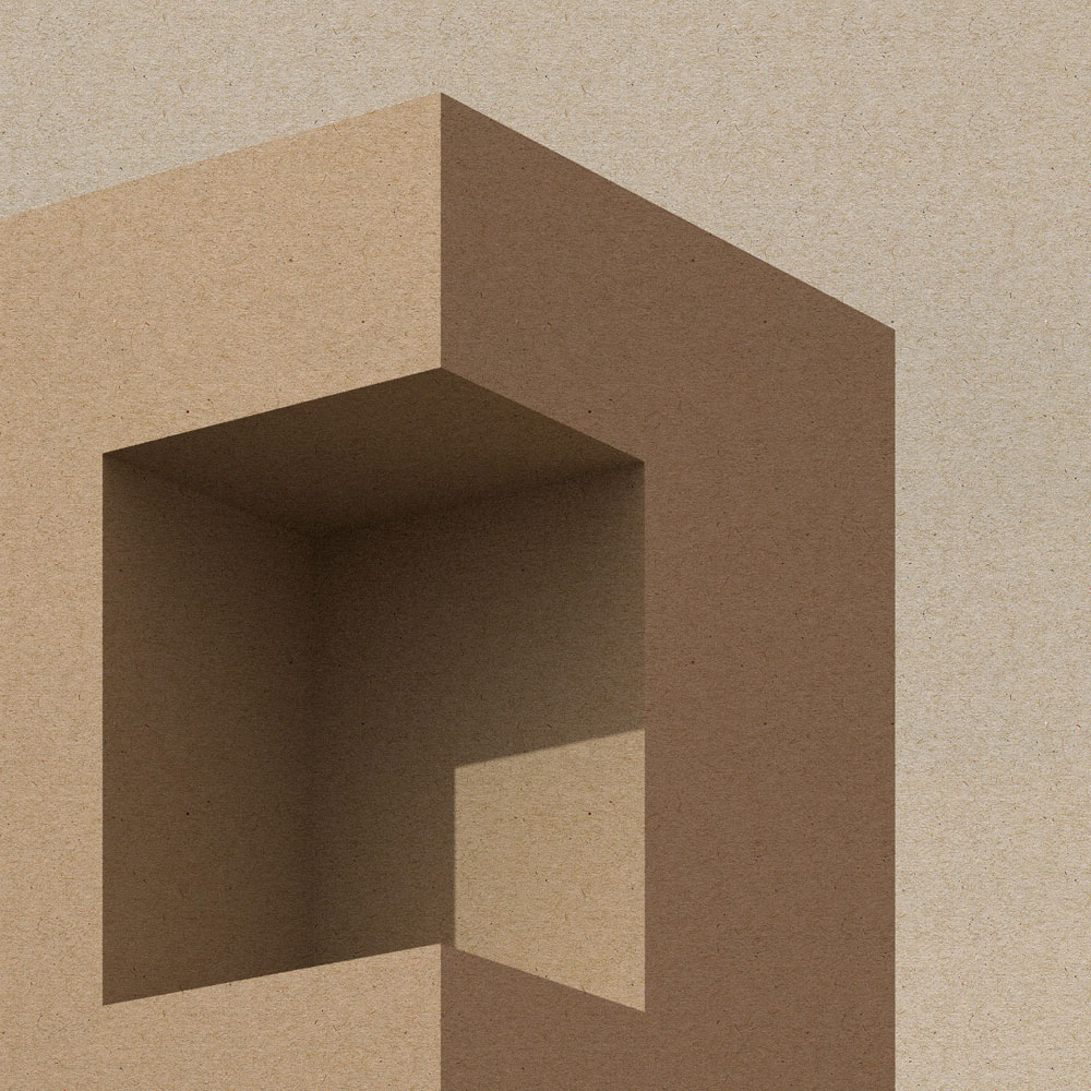             Tanger 1 – Fototapete Architektur Cube Design in Beige & Grau
        