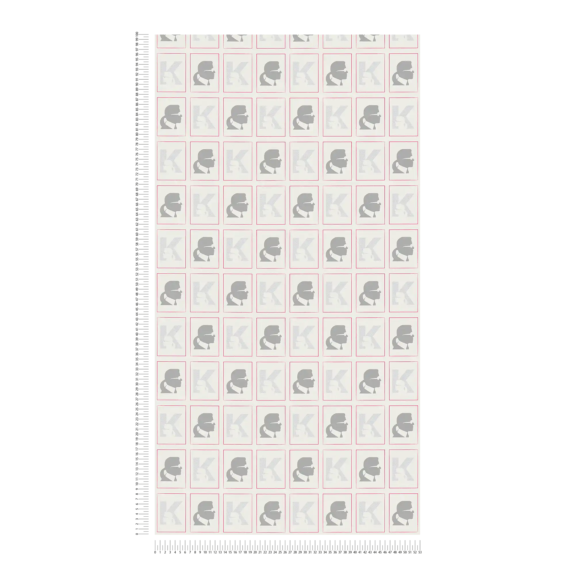             Vliestapete Karl LAGERFELD mit Profil-Muster – Grau, Weiß
        