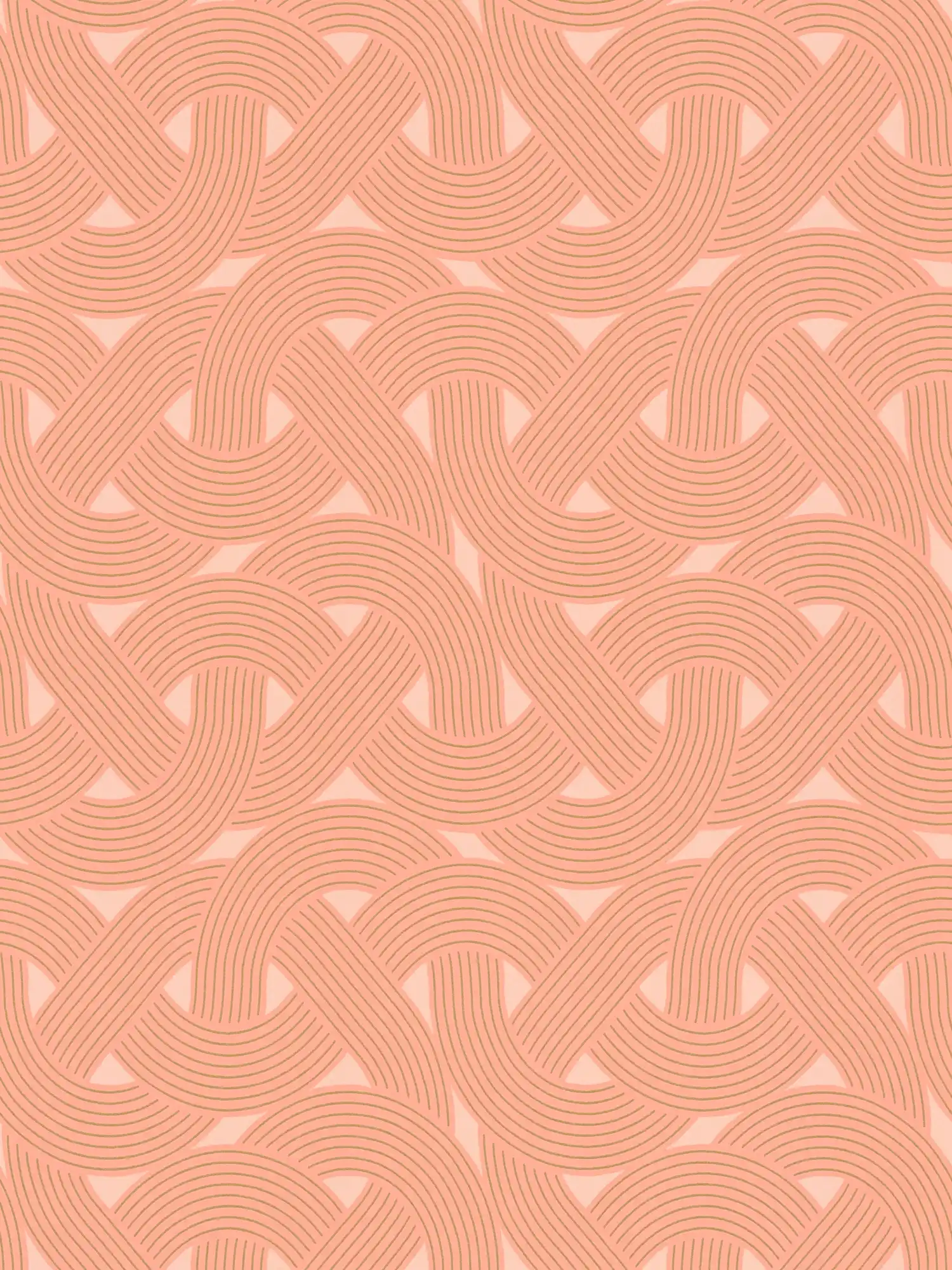 Graphisches Linienmuster im Art déco Style – Orange, Kupfer
