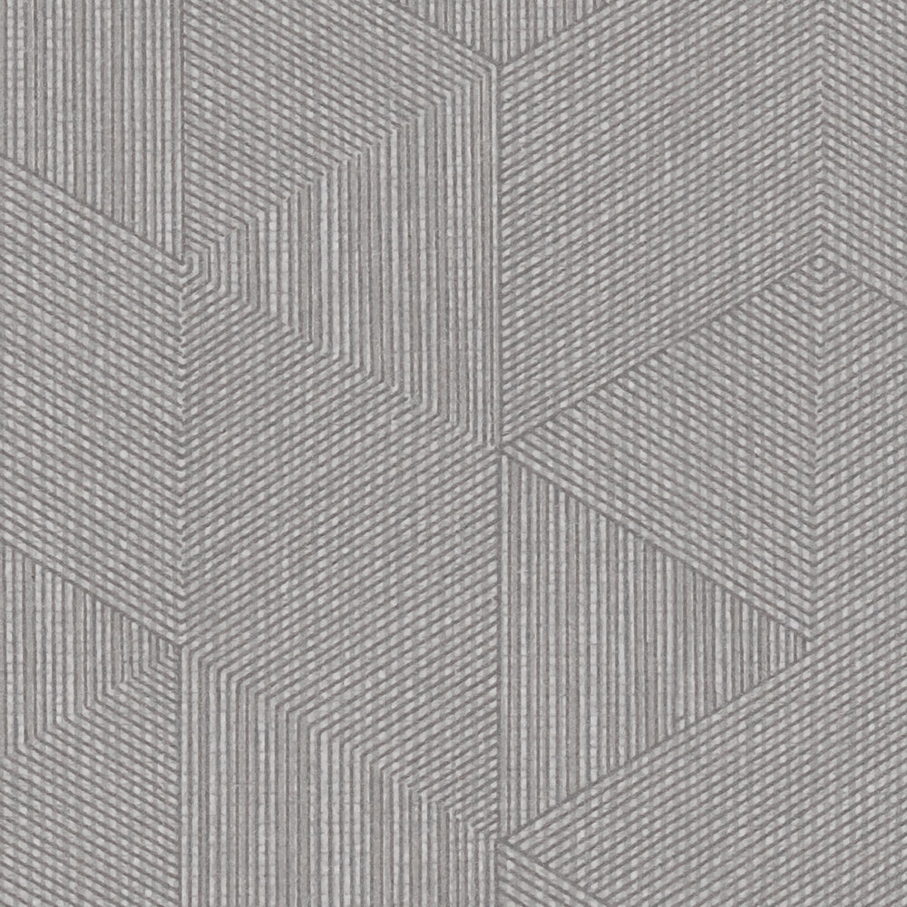             Tapete Grau mit Grafik-Muster & Glanzeffekt – Grau, Braun
        