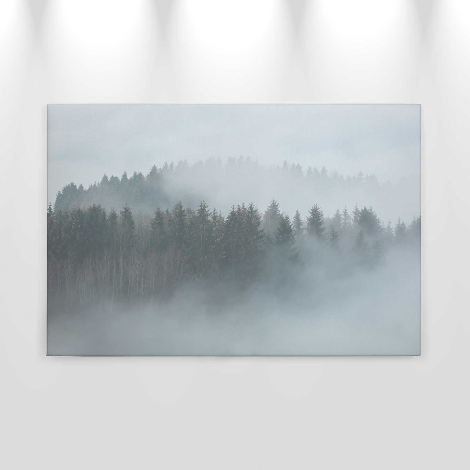             Leinwand mit geheimnisvollem Wald im Nebel – 0,90 m x 0,60 m
        