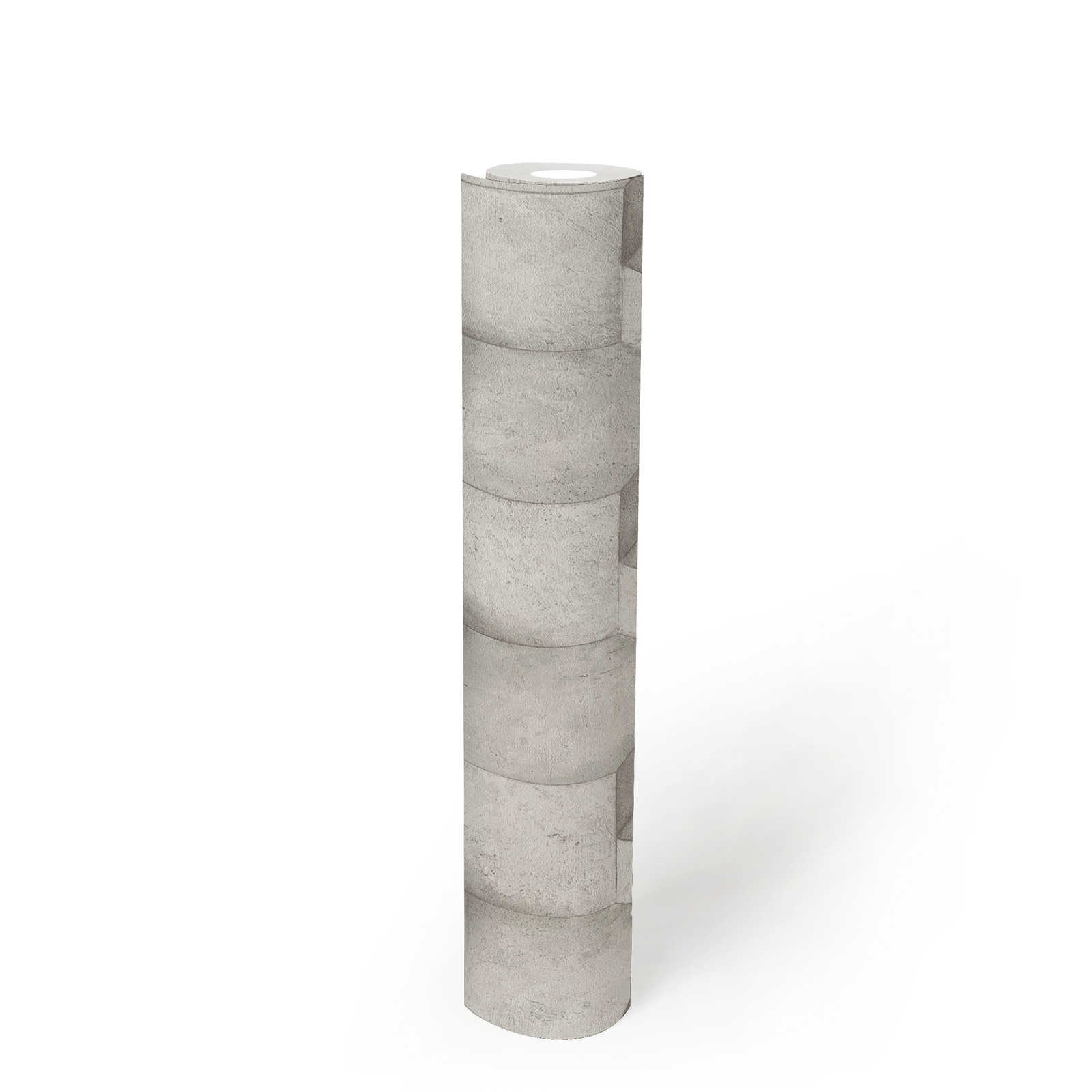             3D Tapete Kalkstein mit Strukturdesign – Weiß, Grau
        