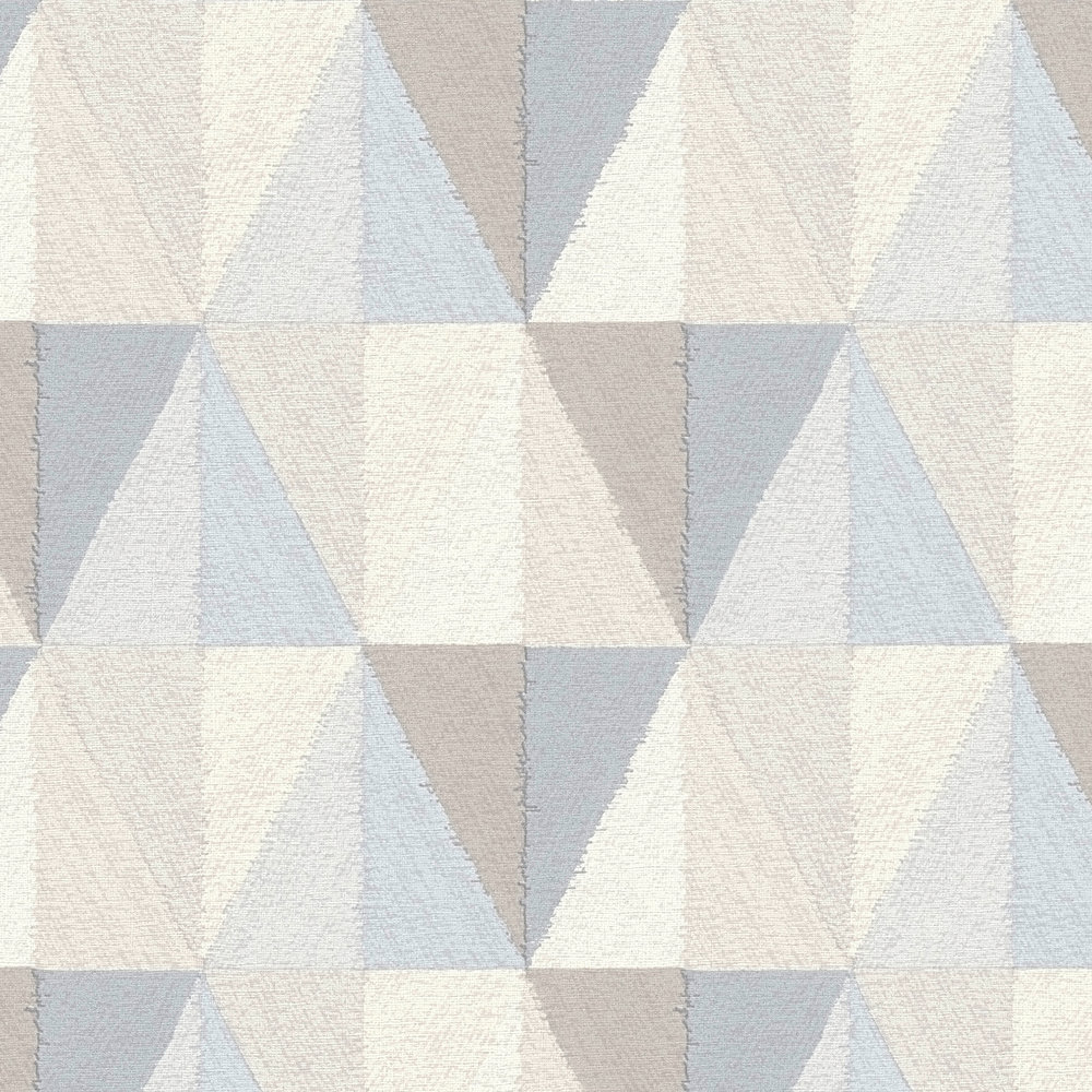             Tapete geometrisches Muster & Farbe-Facetten – Blau, Grau
        