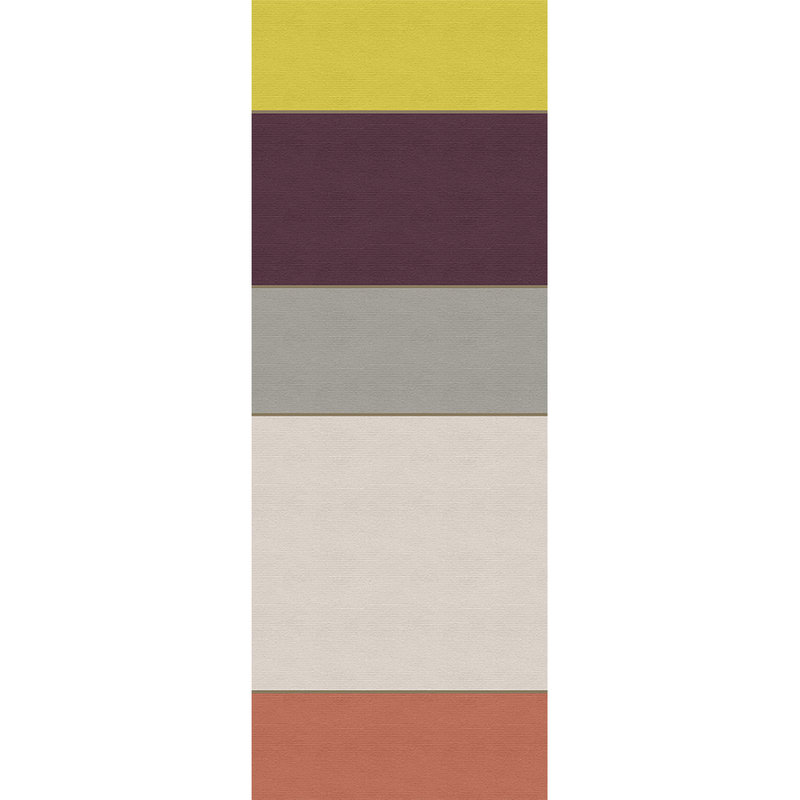 Geometry Panel 4 - Gerippter Struktur, Fotopaneel Querstreifen in Retro Farben – Gelb, Grau | Mattes Glattvlies
