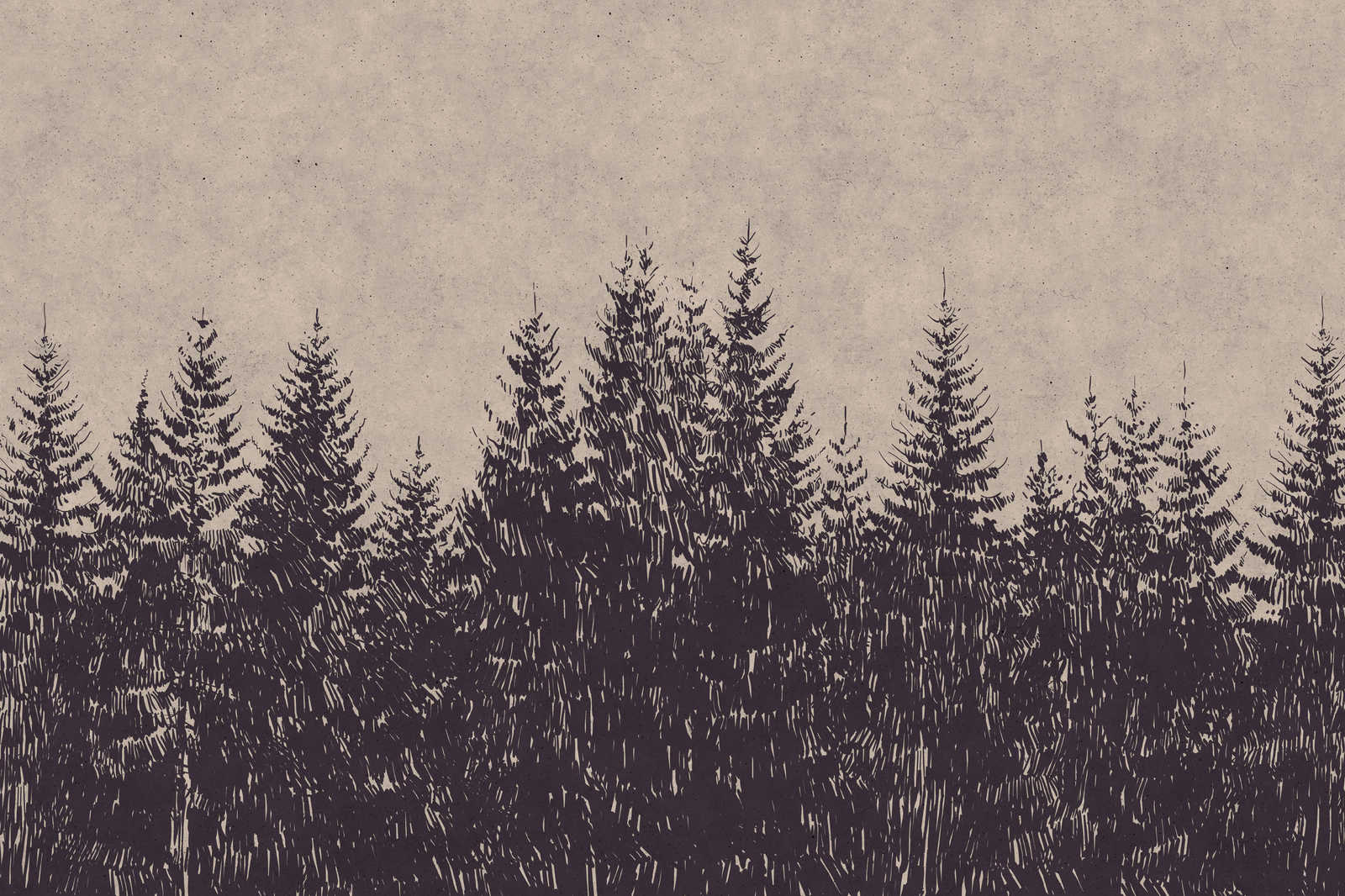             Leinwandbild Wald Tannen im Zeichenstil – 0,90 m x 0,60 m
        