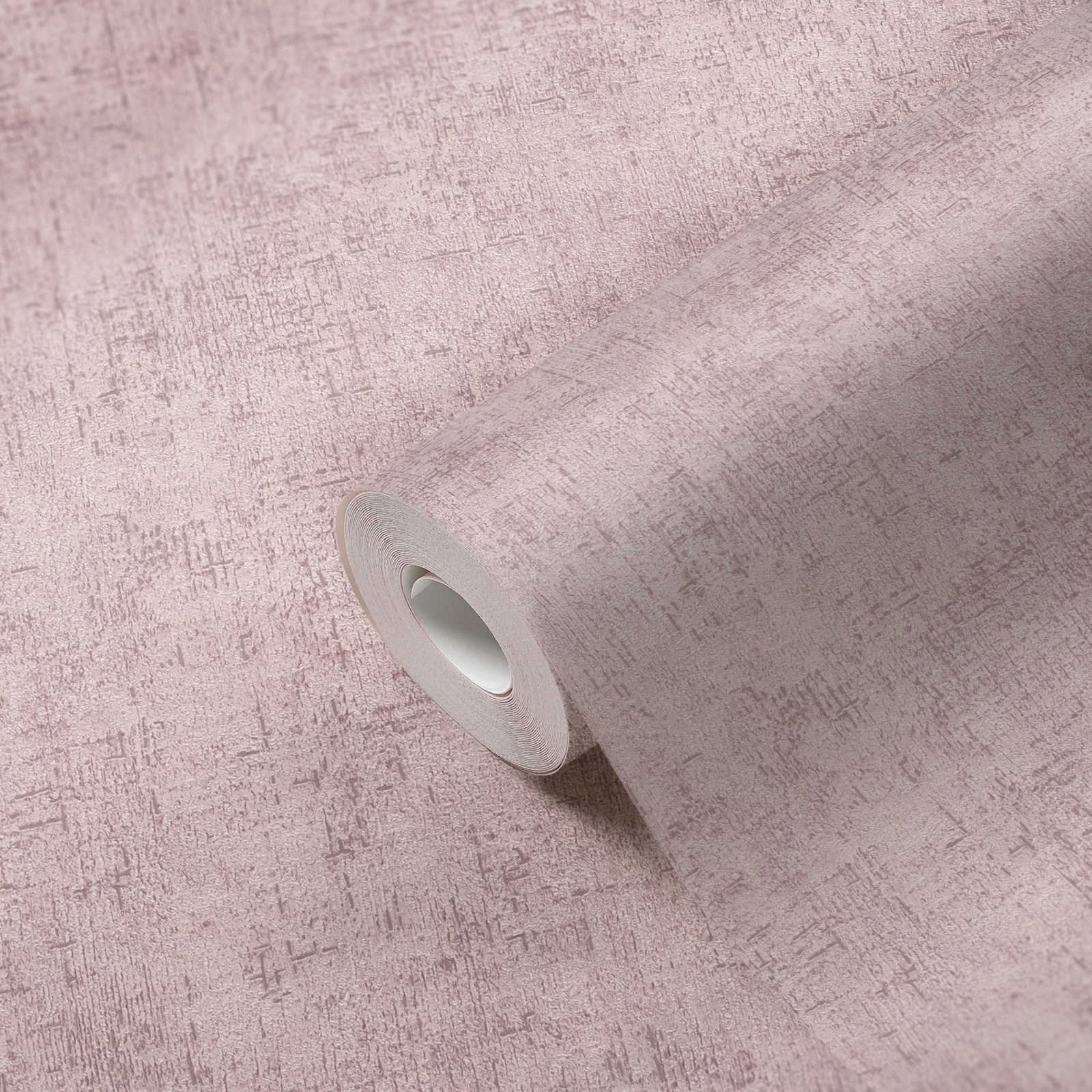             Vliestapete rustikale Putz-Struktur – Rosa, Glänzend
        