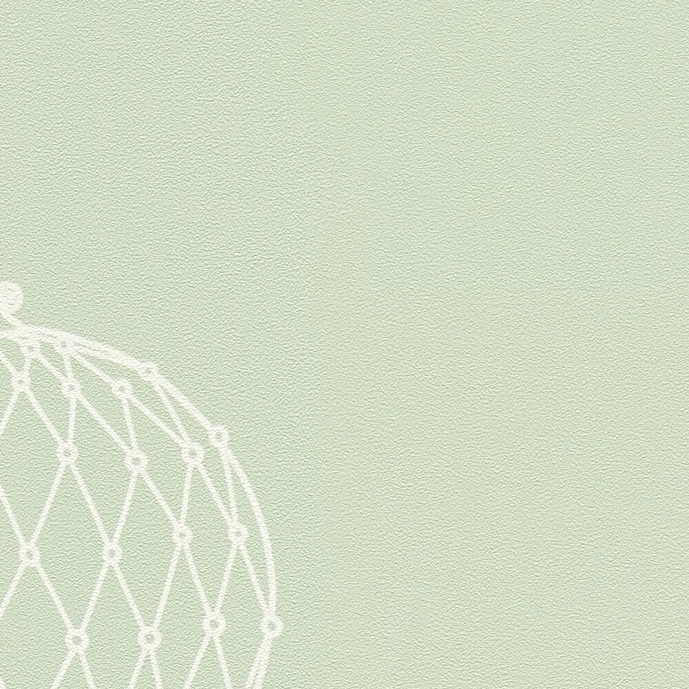             Vliestapete fürs Kinderzimmer mit minimalistischen Ballons – mint, weiß
        