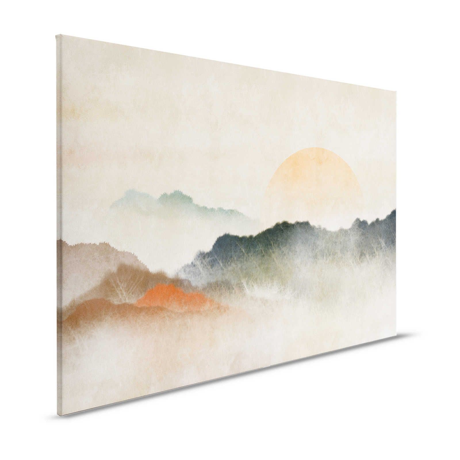 Akaishi 3 - Leinwandbild Sonnenaufgang, Kunstdruck im Asia Style – 1,20 m x 0,80 m
