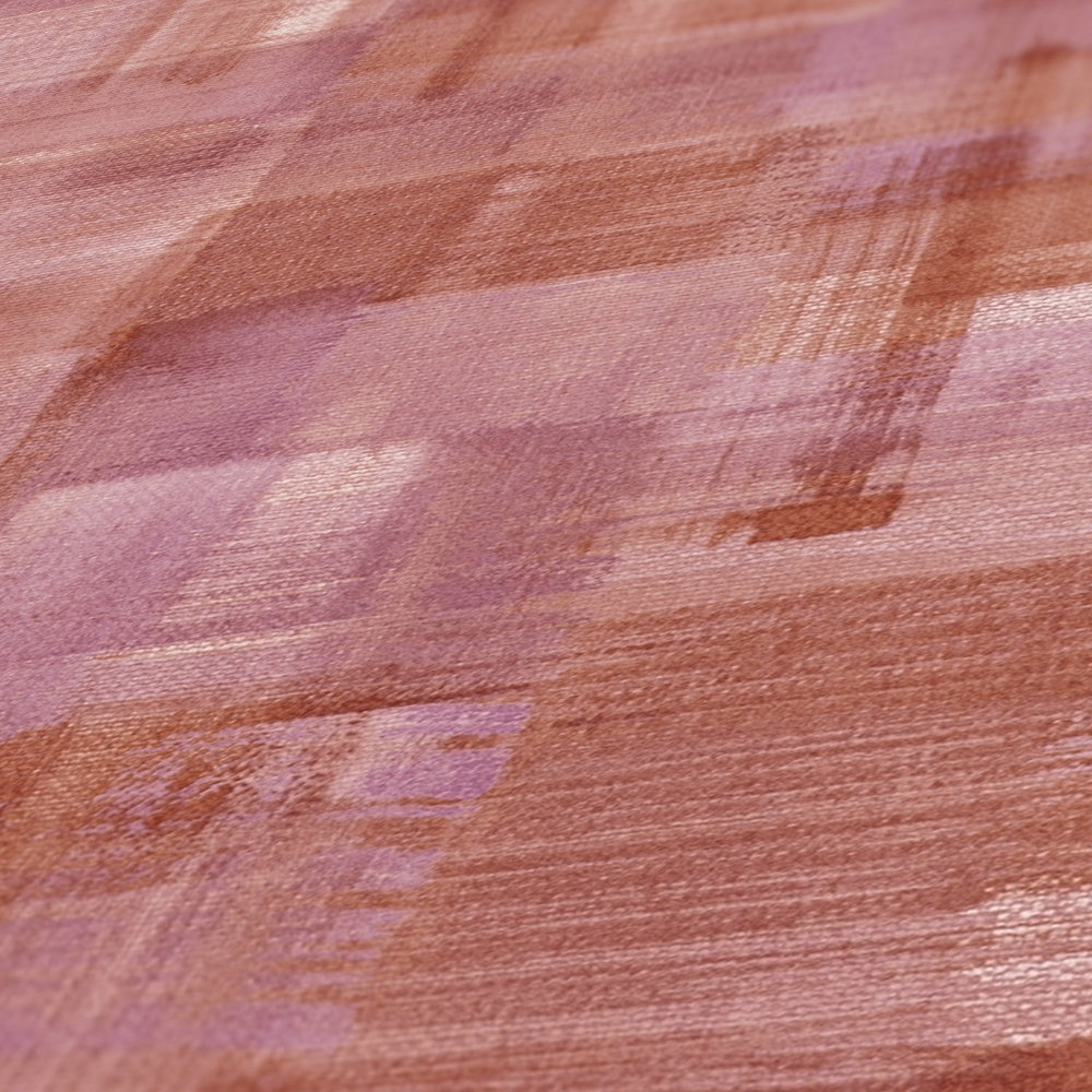             Tapete Pinselstrich Design & Leinwandstruktur - Rot, Violett
        