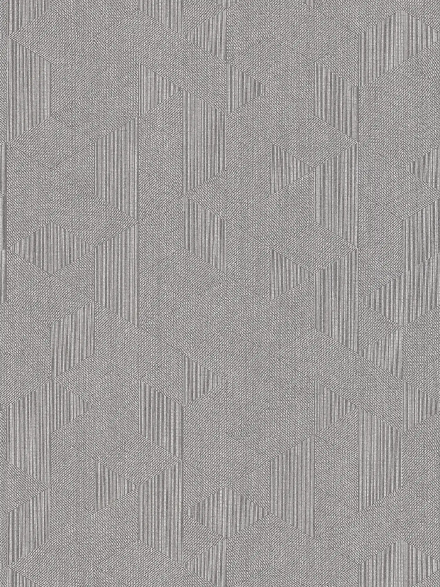 Tapete Grau mit Grafik-Muster & Glanzeffekt – Grau, Braun
